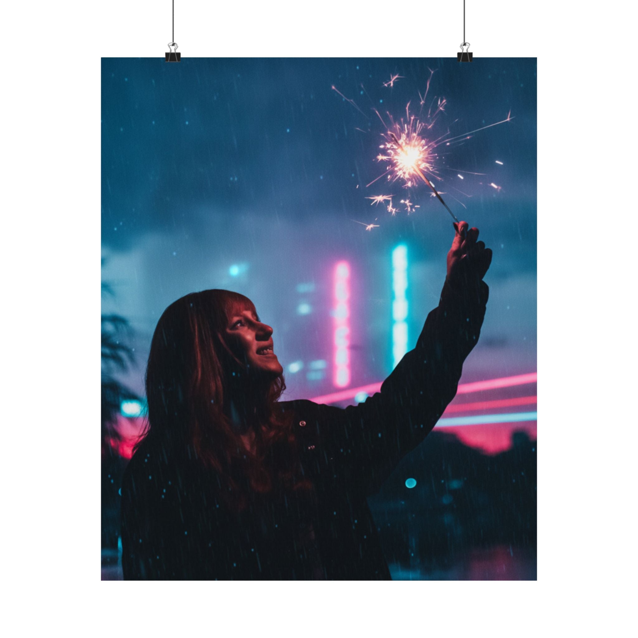 Neon Noir — Person — Matte Poster