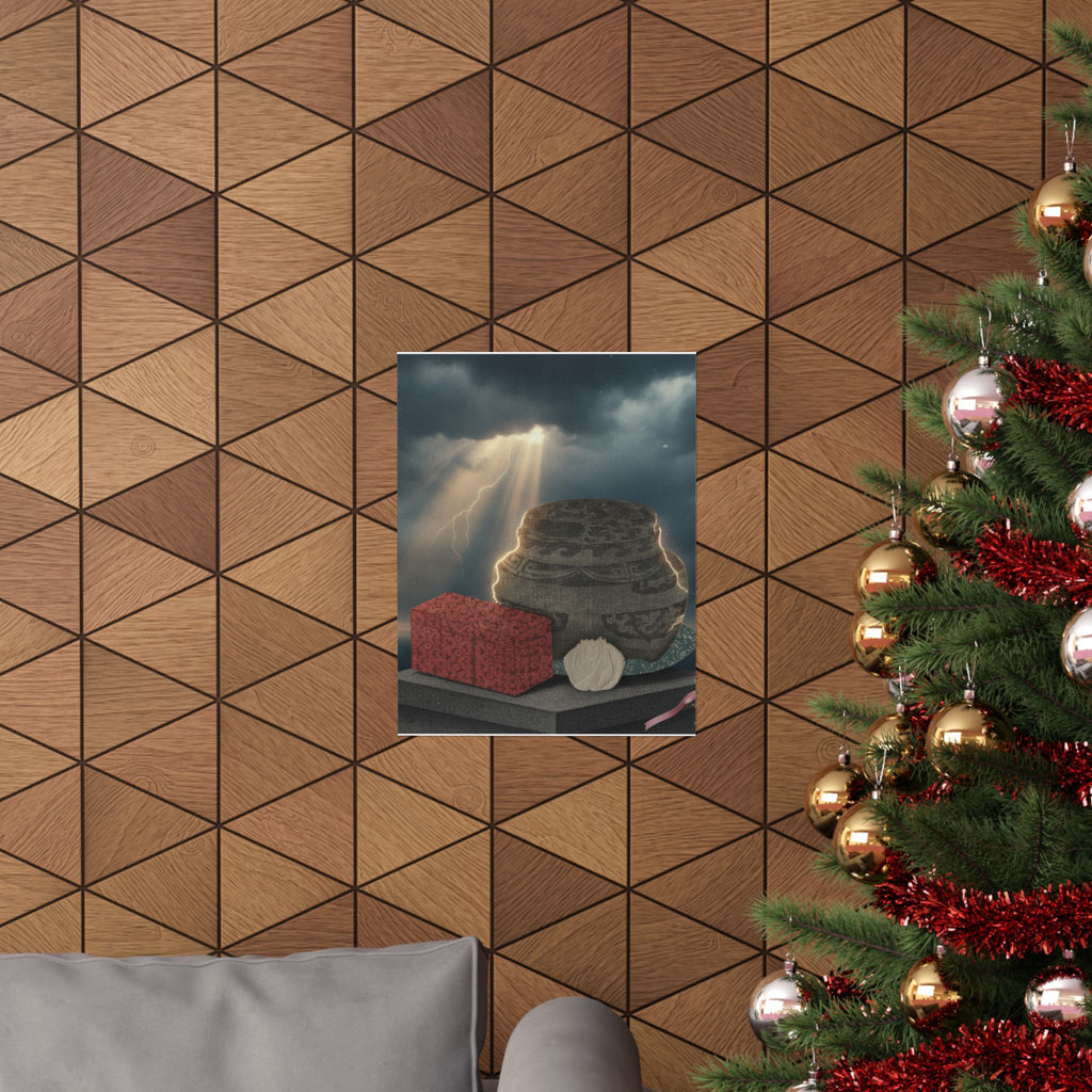 Dramatic Storm — Fire-Holder And Tea-Box — Matte Poster