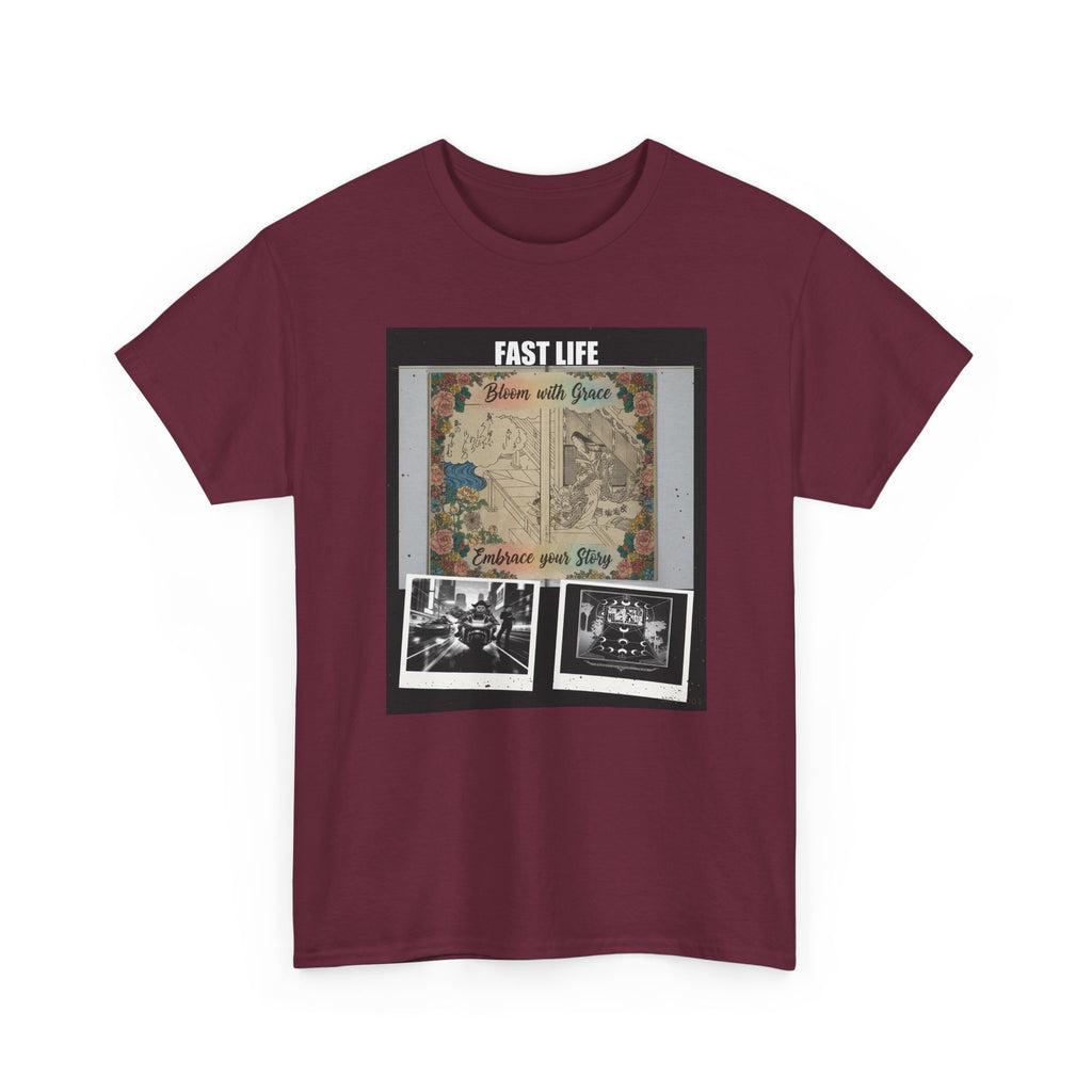 FAST LIFE Vintage Floral Collage Poster Graphic Tee