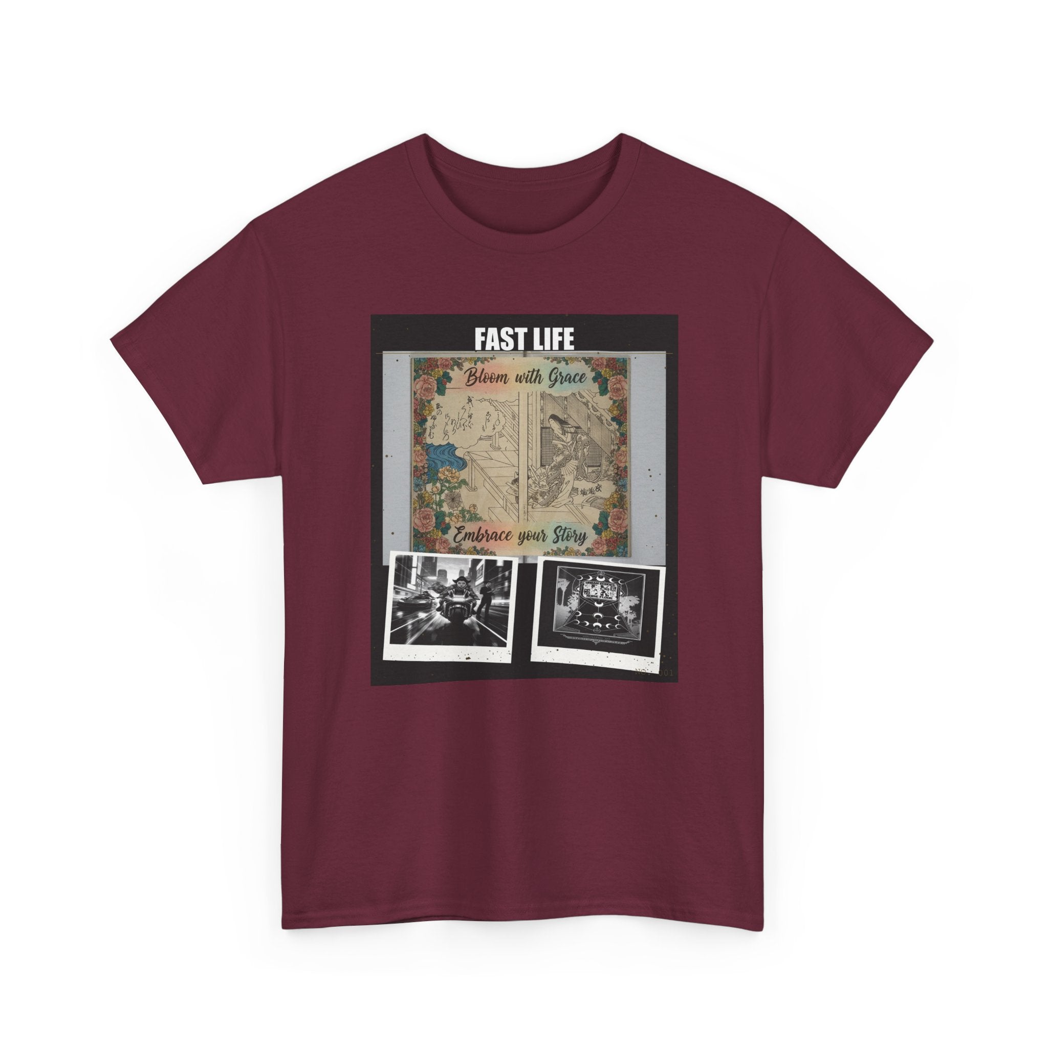 FAST LIFE Vintage Floral Collage Poster Graphic Tee