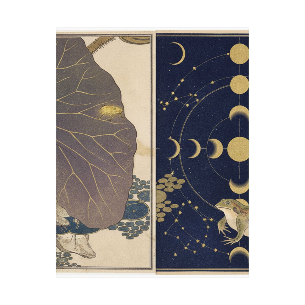 Celestial — Frog (Kaeru); Gold Beetle (Kogane Mushi), From The Picture Book Of Crawling Crea — Matte Poster