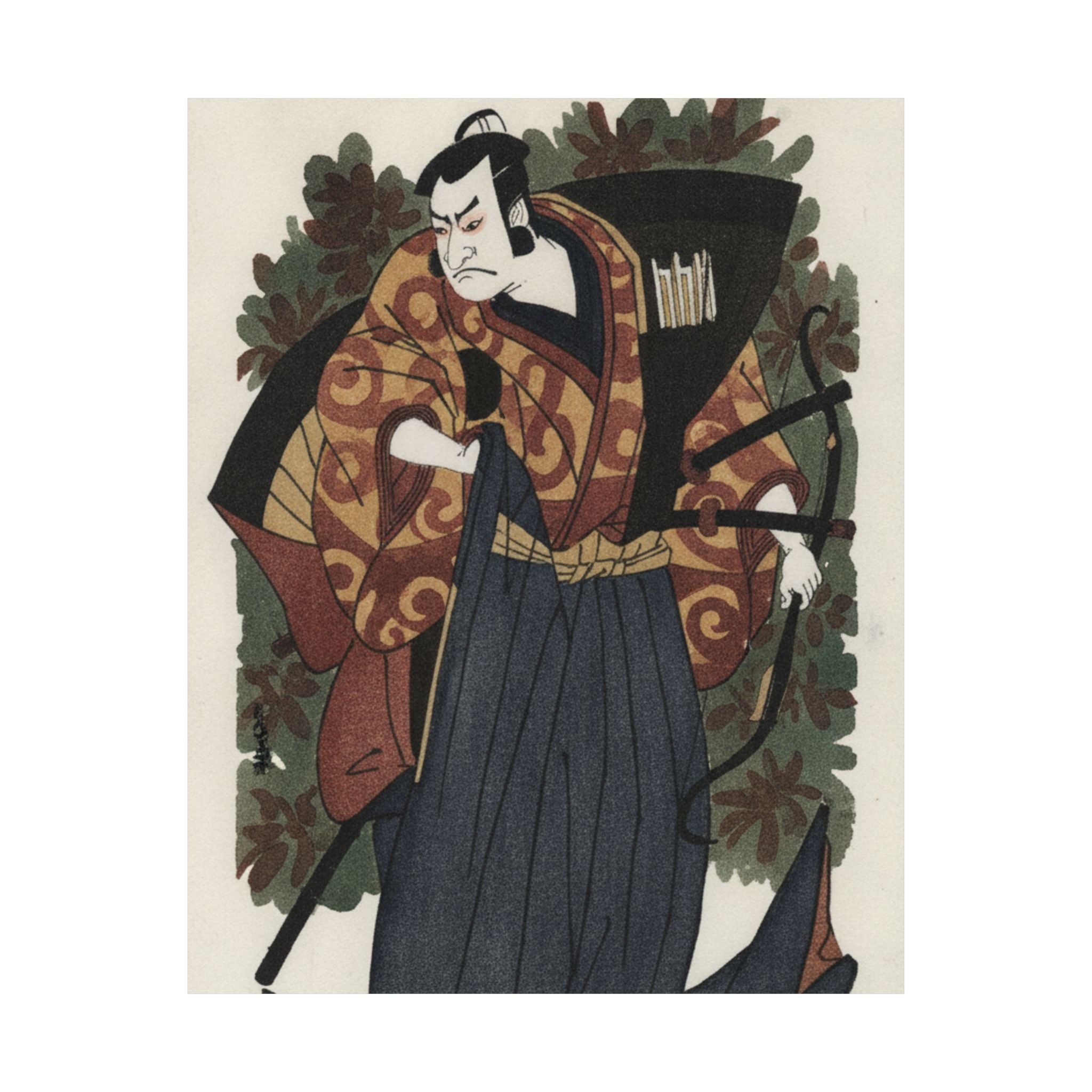 Watercolor — The First Nakamura Nakazo As A Man Of High Rank Attired In Naga-Bakama — Matte Poster