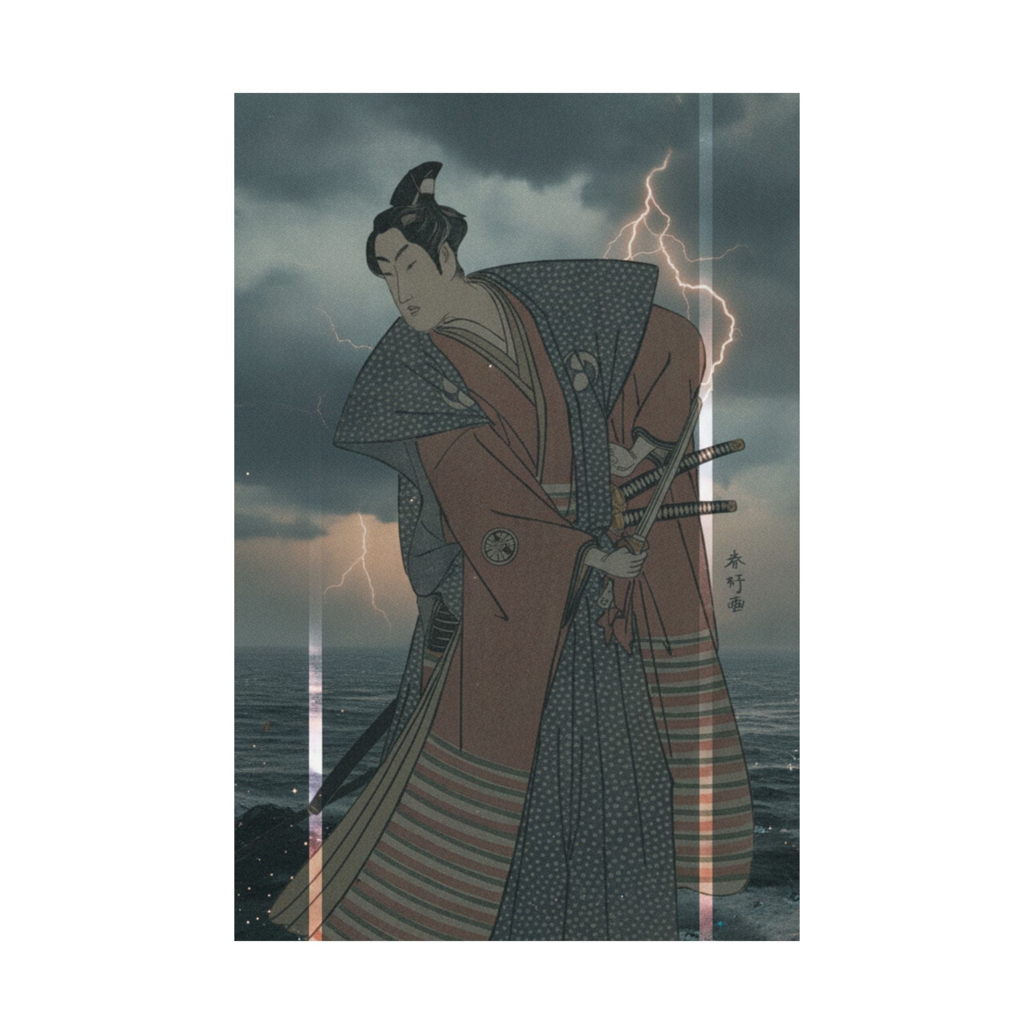 Dramatic Storm — The Third Segawa Kikunojo In The Role Of Oboshi Rikiya — Matte Poster