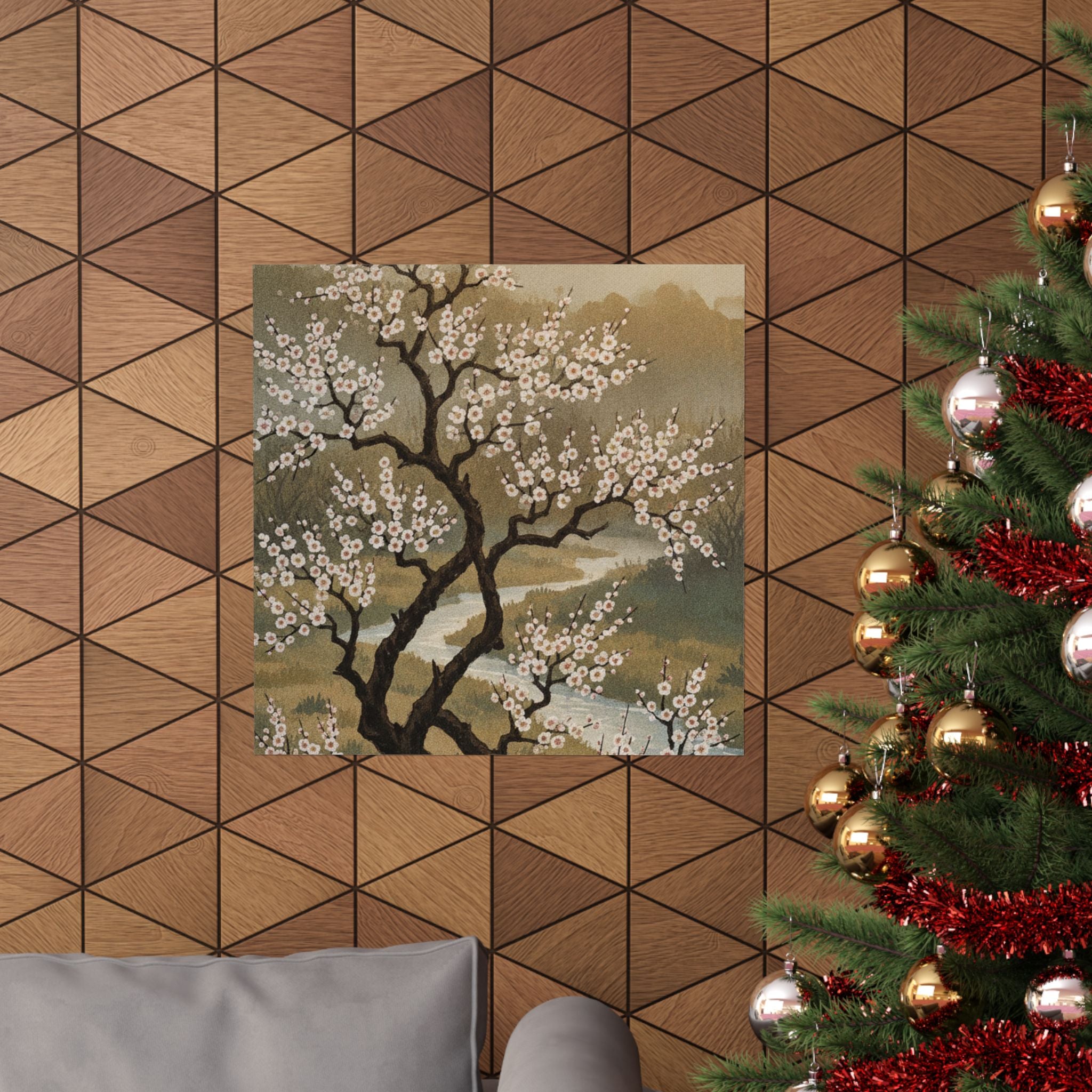Scenic Nature — Plum Tree In Blossom — Matte Poster