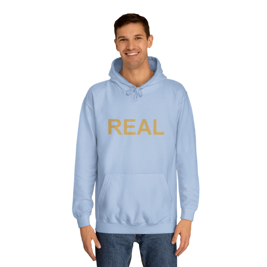 REAL Gold Block Letter Minimalist Statement Hoodie