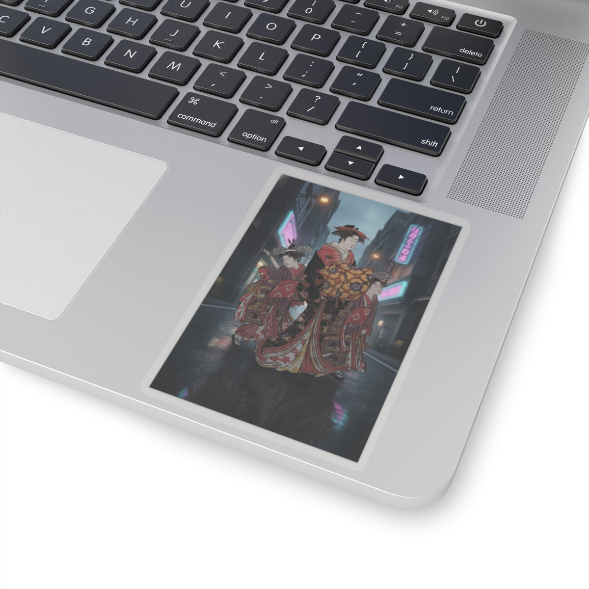 Fast Furious — An Oiran Accompanied By Two Kamuro — Kiss-Cut Sticker