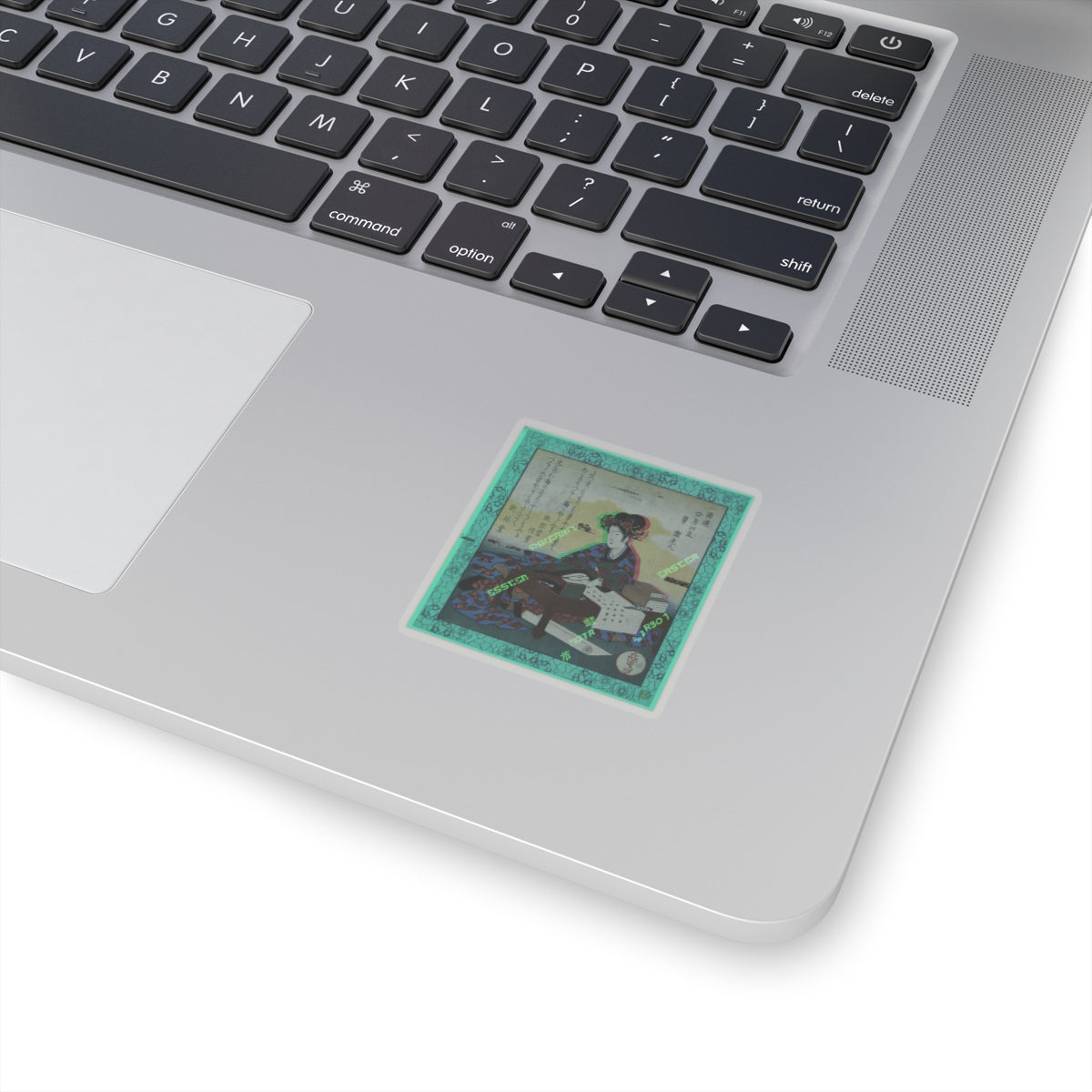 Glitch Culture — Chinese Lady Seated At A Table, Composing An Ode — Kiss-Cut Sticker