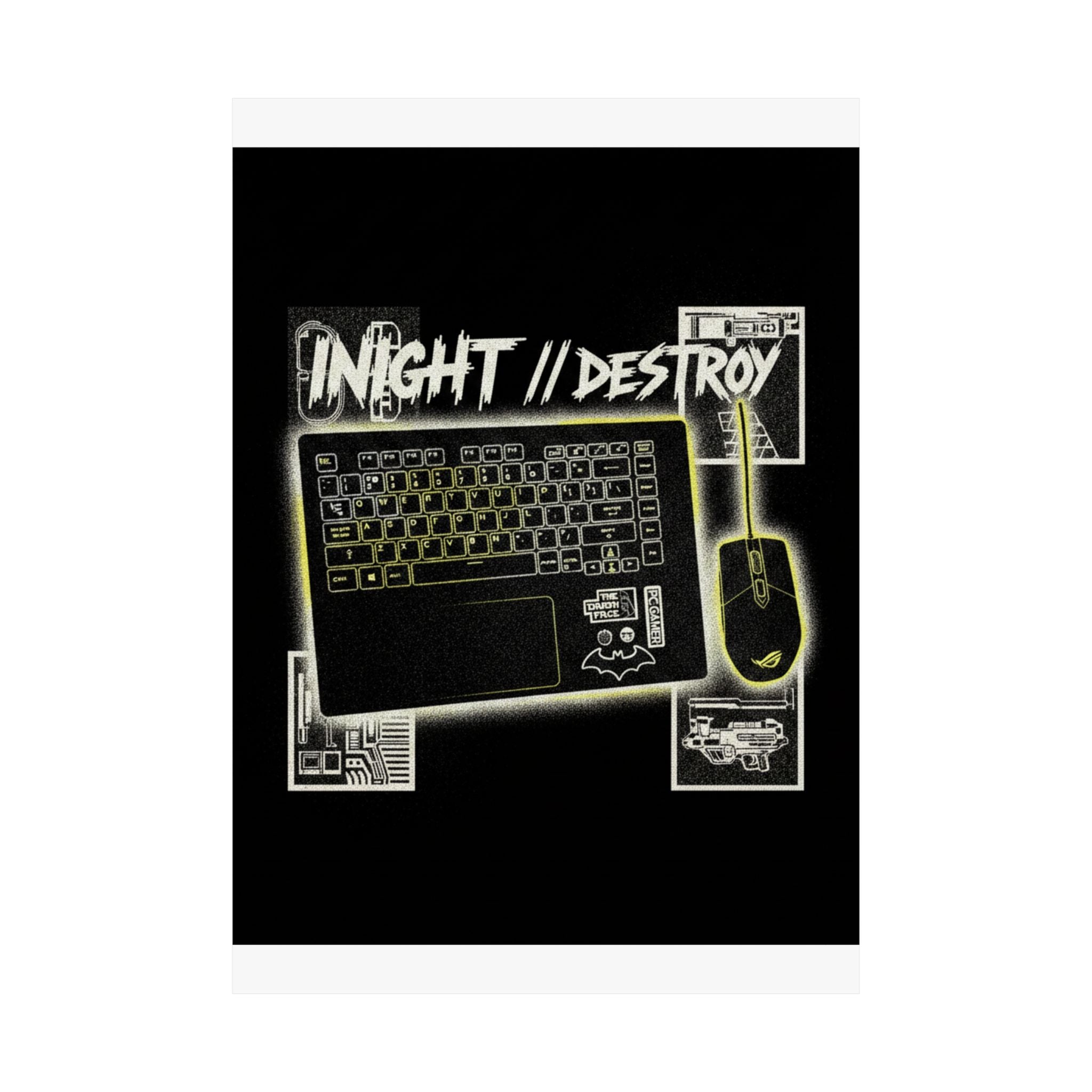 Streetwear Collage — Keyboard — Matte Poster