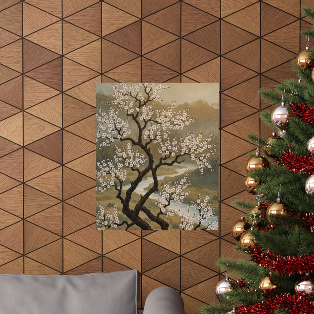 Scenic Nature — Plum Tree In Blossom — Matte Poster