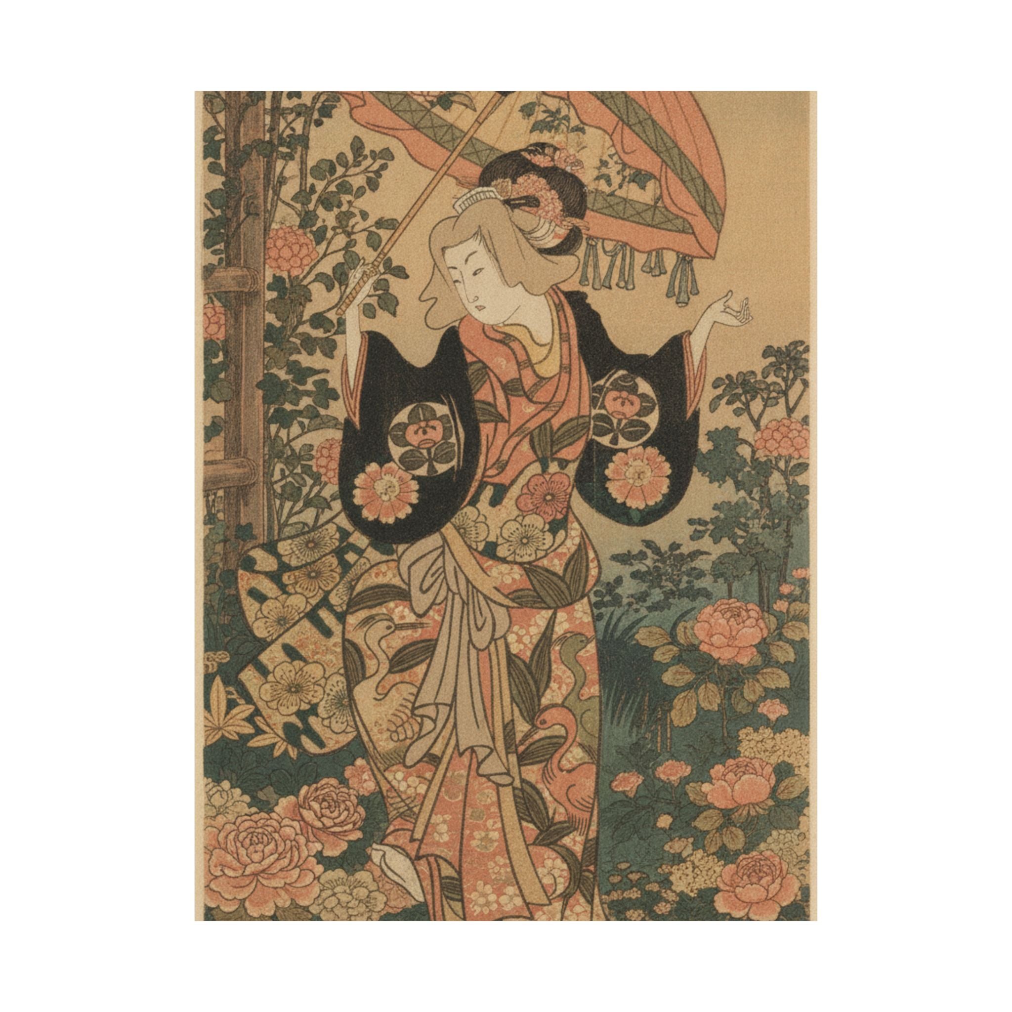 Glitch Culture — The Actor Ichimura Uzaemon Viii 1699–1762 As A Woman With Parasol — Matte Poster