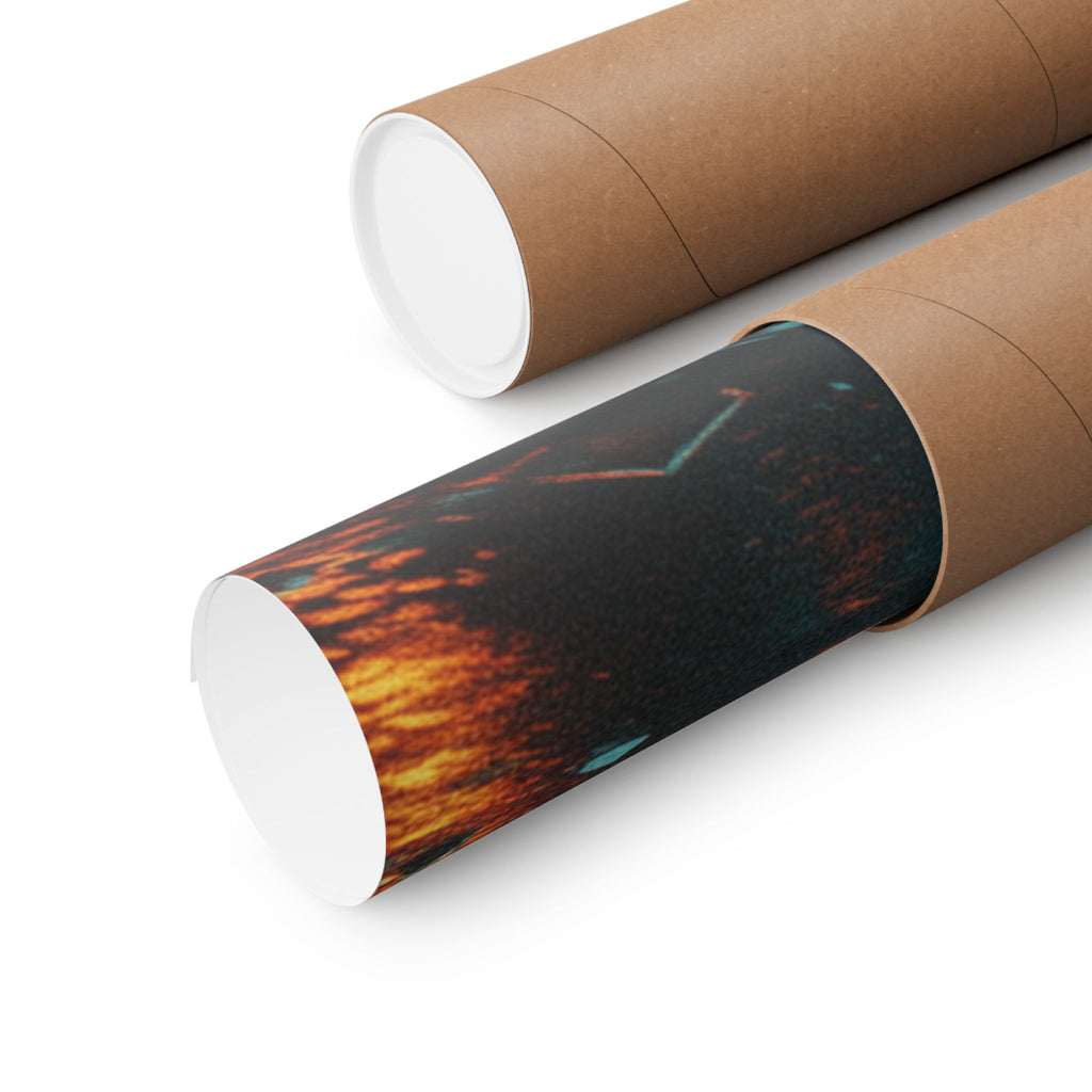 Fast Furious — Red Carp Ascending A Waterfall — Matte Poster