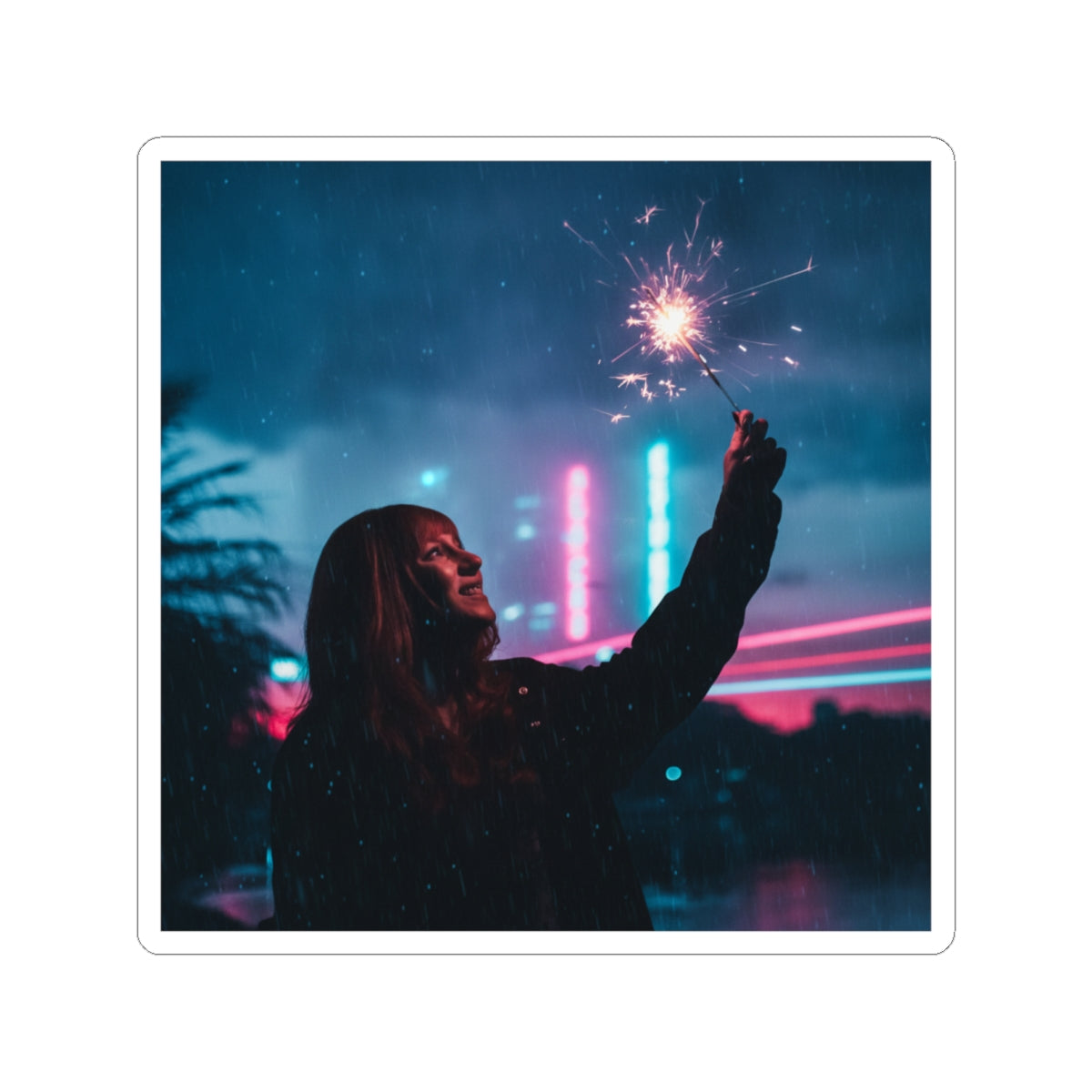 Neon Noir — Person — Kiss-Cut Sticker