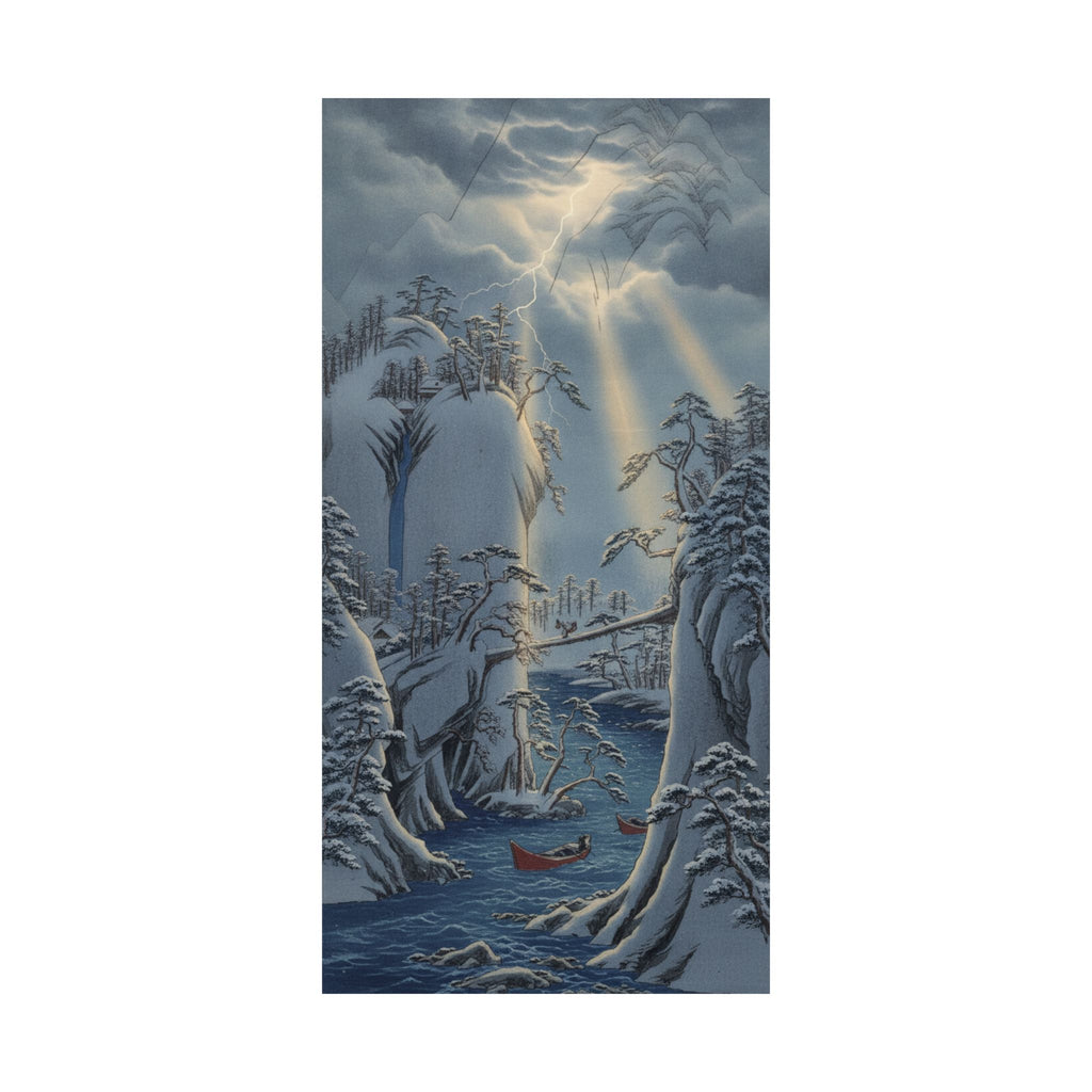 Dramatic Storm — River Gorge In Snow — Matte Poster