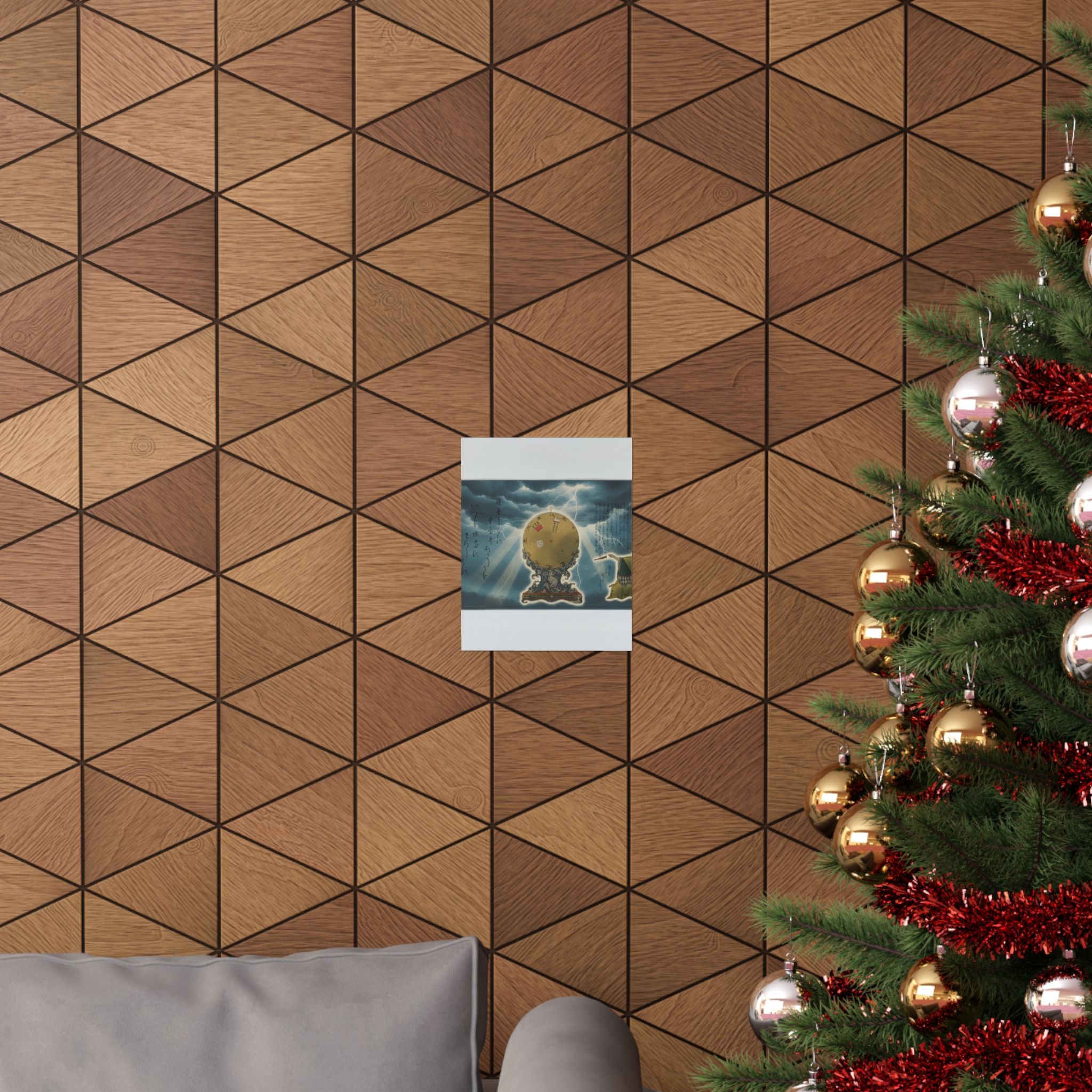 Dramatic Storm — Moveable Rotating Calendar Mounted On Elaborate Wave-Base With Rabbit Crest — Matte Poster