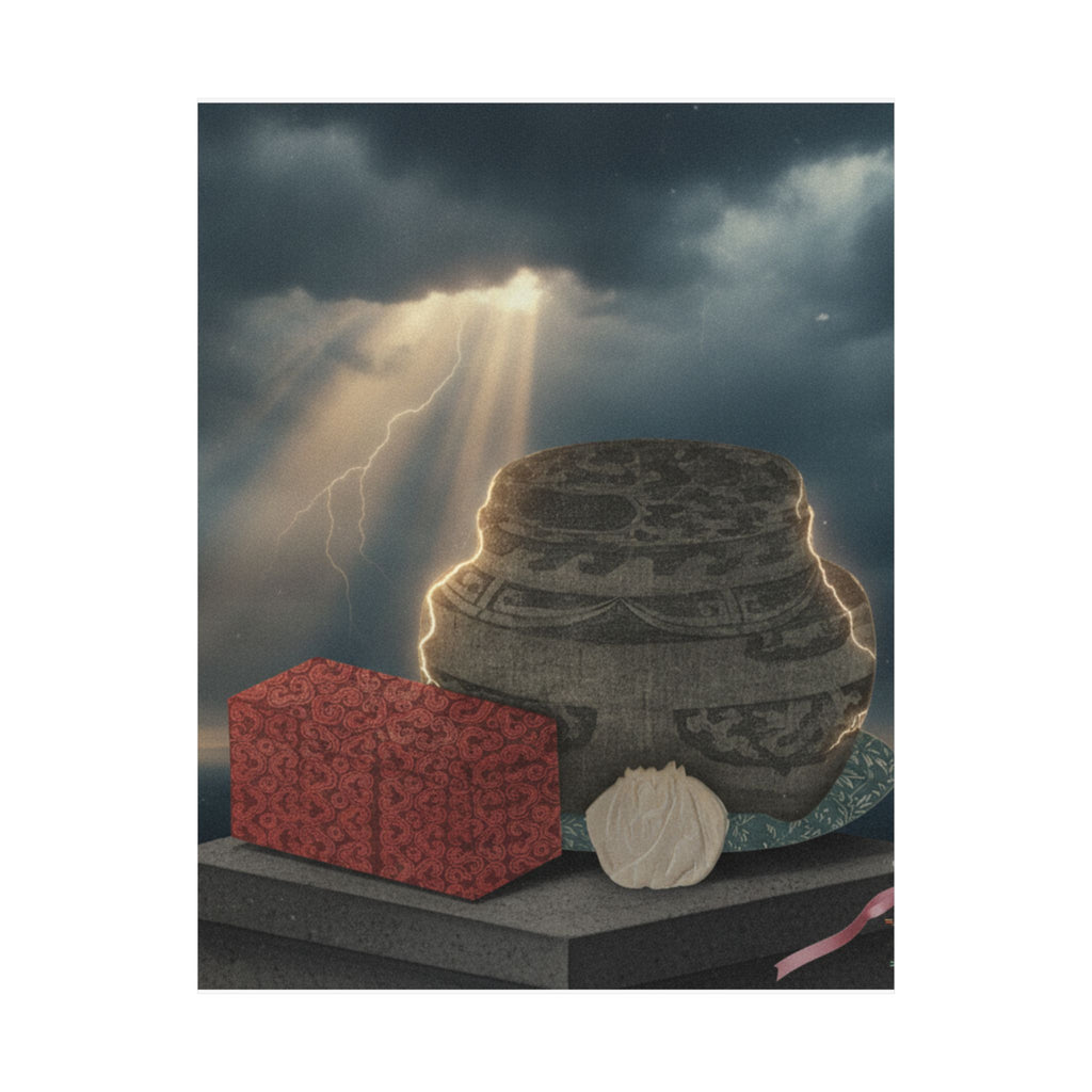 Dramatic Storm — Fire-Holder And Tea-Box — Matte Poster