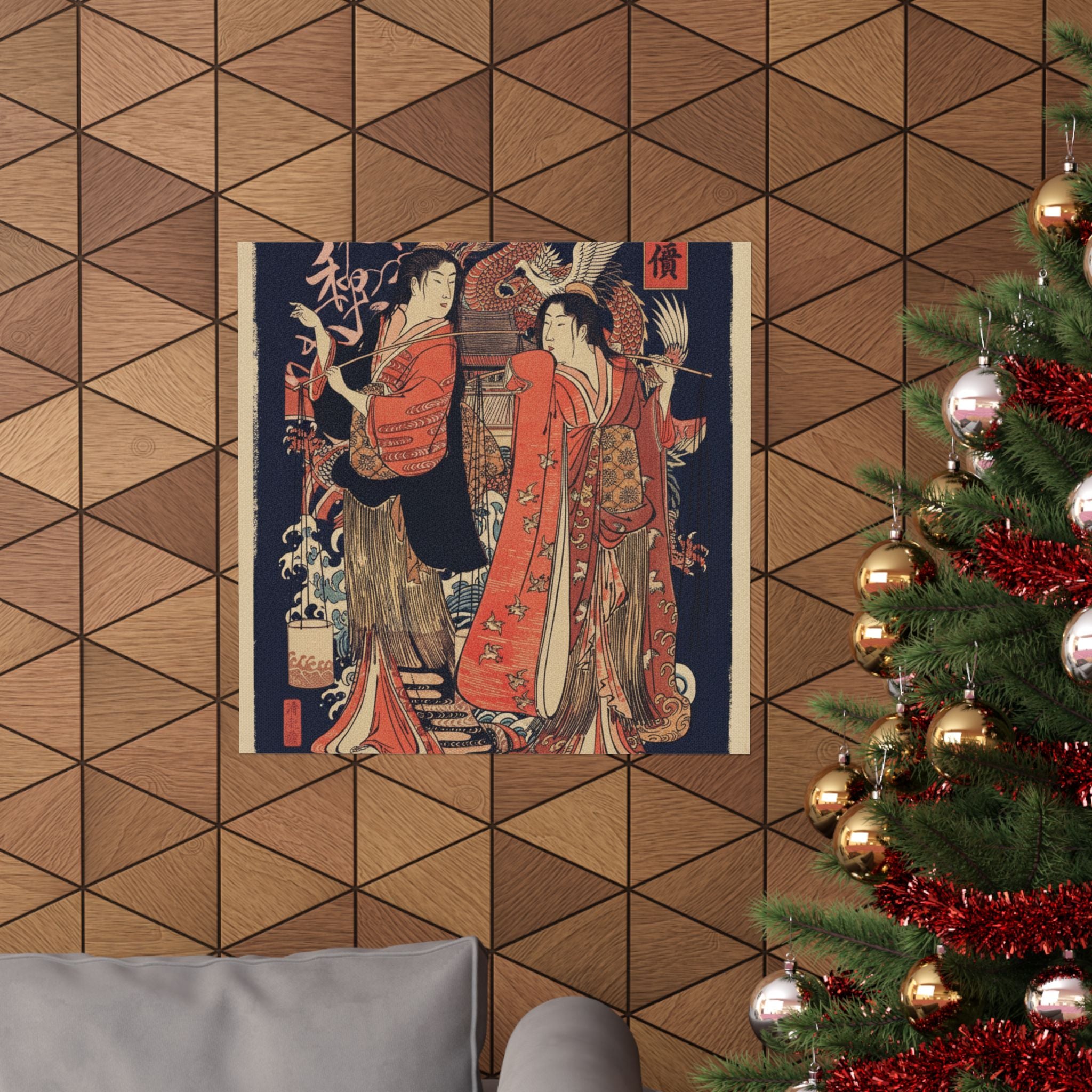 Japanese Street — The Dance Of The Beach Maidens From The Series Brocade Of The East — Matte Poster