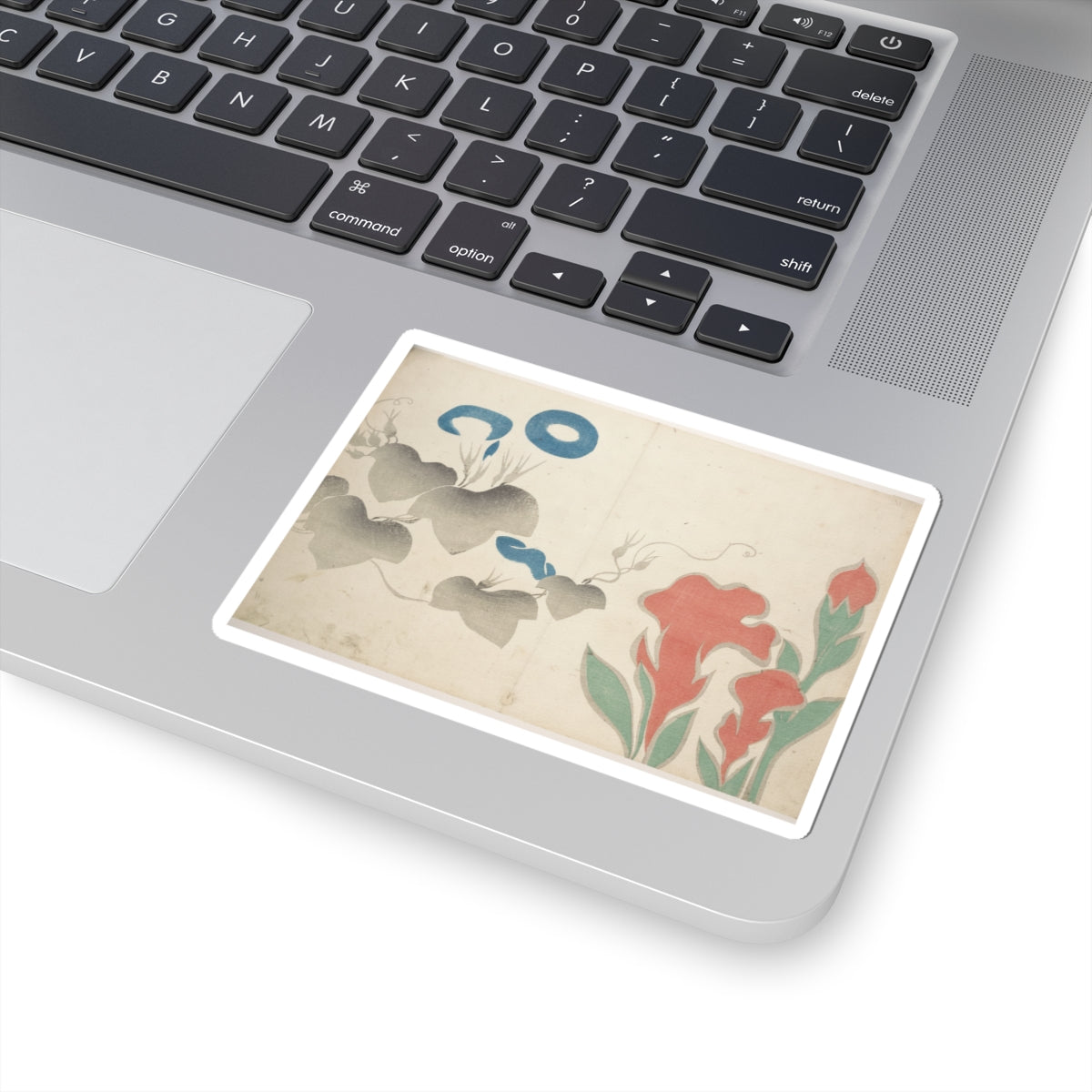 Watercolor — Design Of Morning–Glory And Other Flowers — Kiss-Cut Sticker