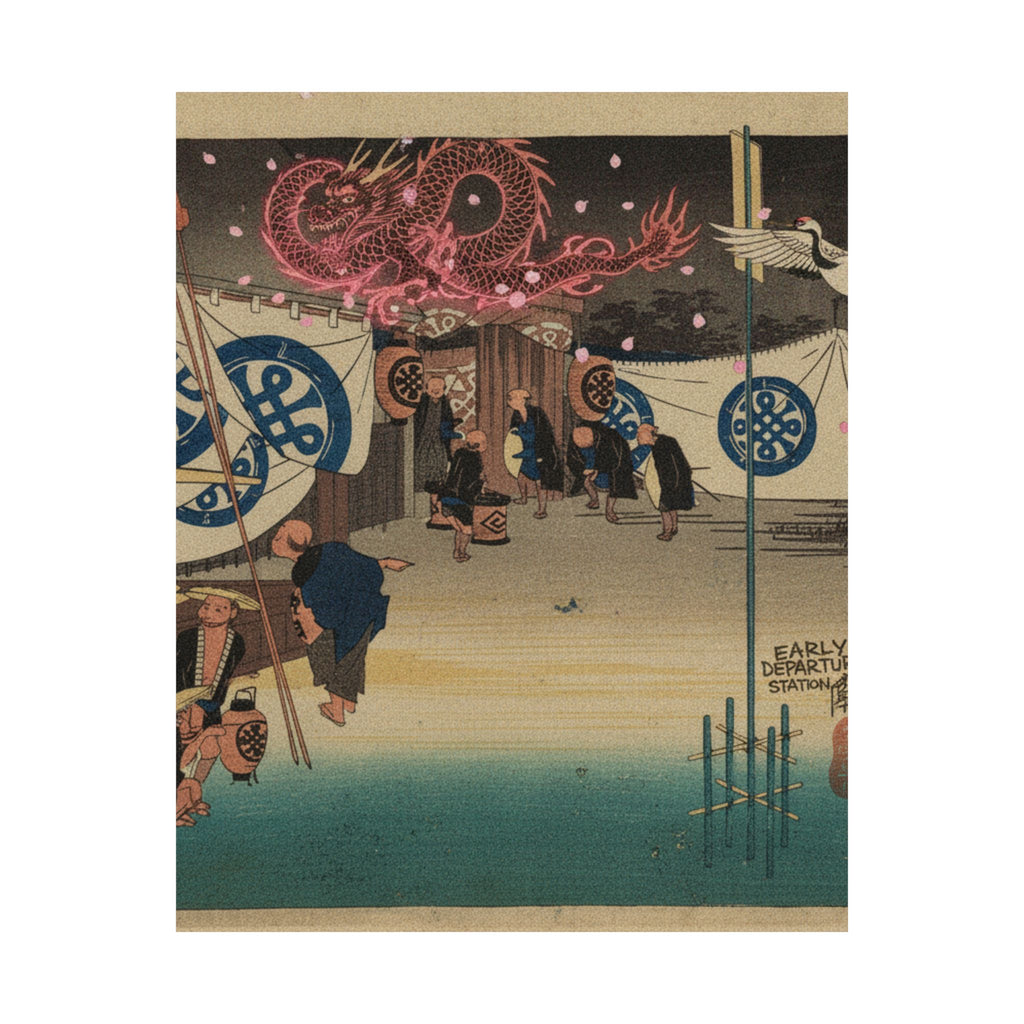 Japanese Street — Station Forty-Eight: Seki, Early Departure From The Headquarters Inn, From The F — Matte Poster