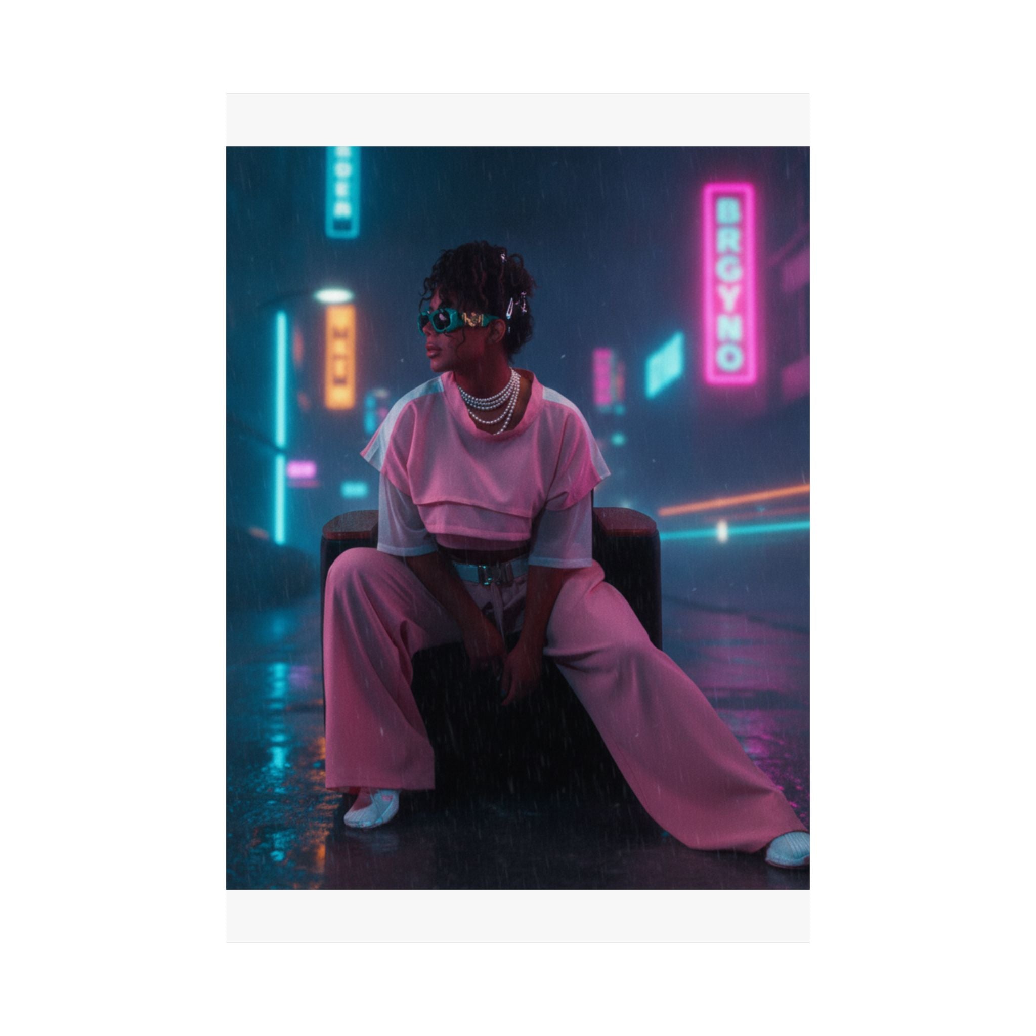 Neon Noir — Person — Matte Poster