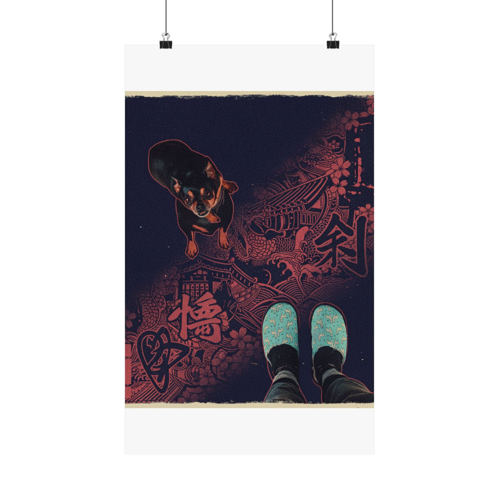 Japanese Street — Dog — Matte Poster