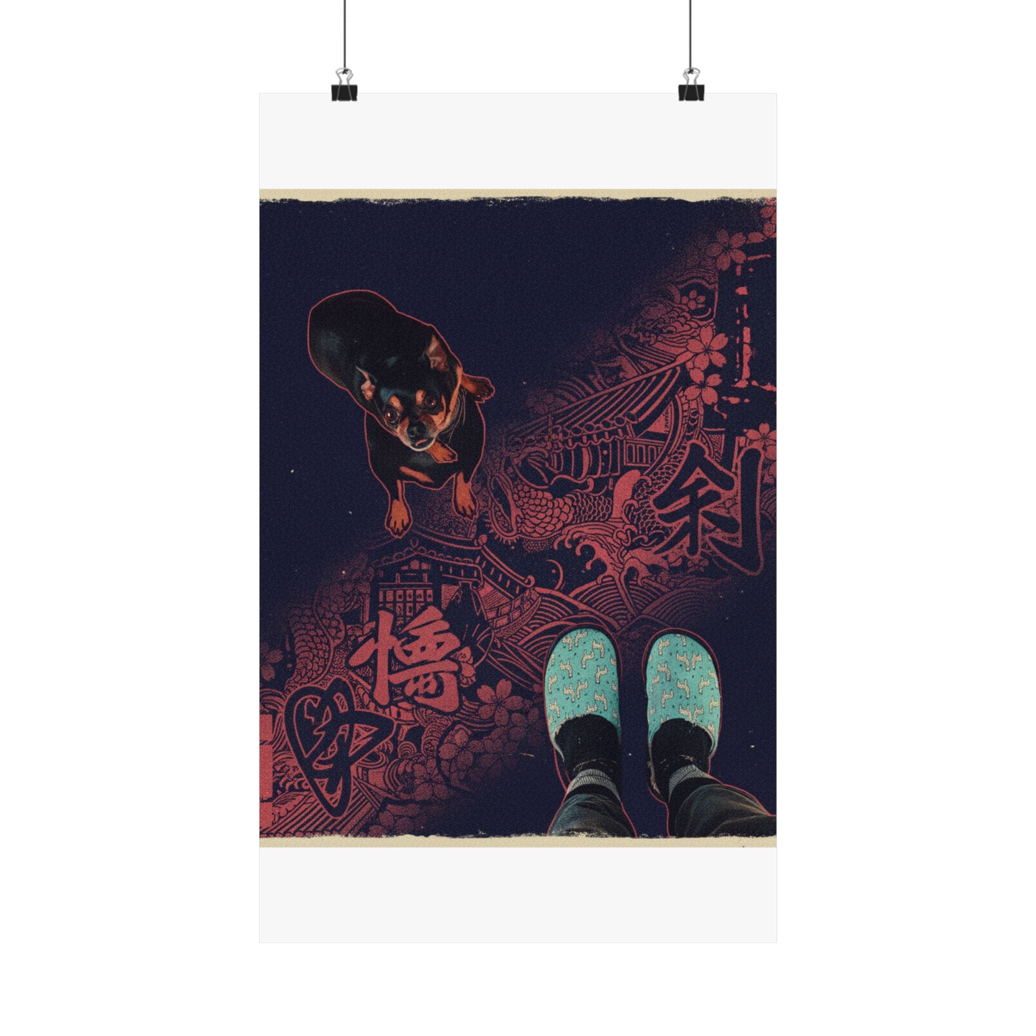Japanese Street — Dog — Matte Poster