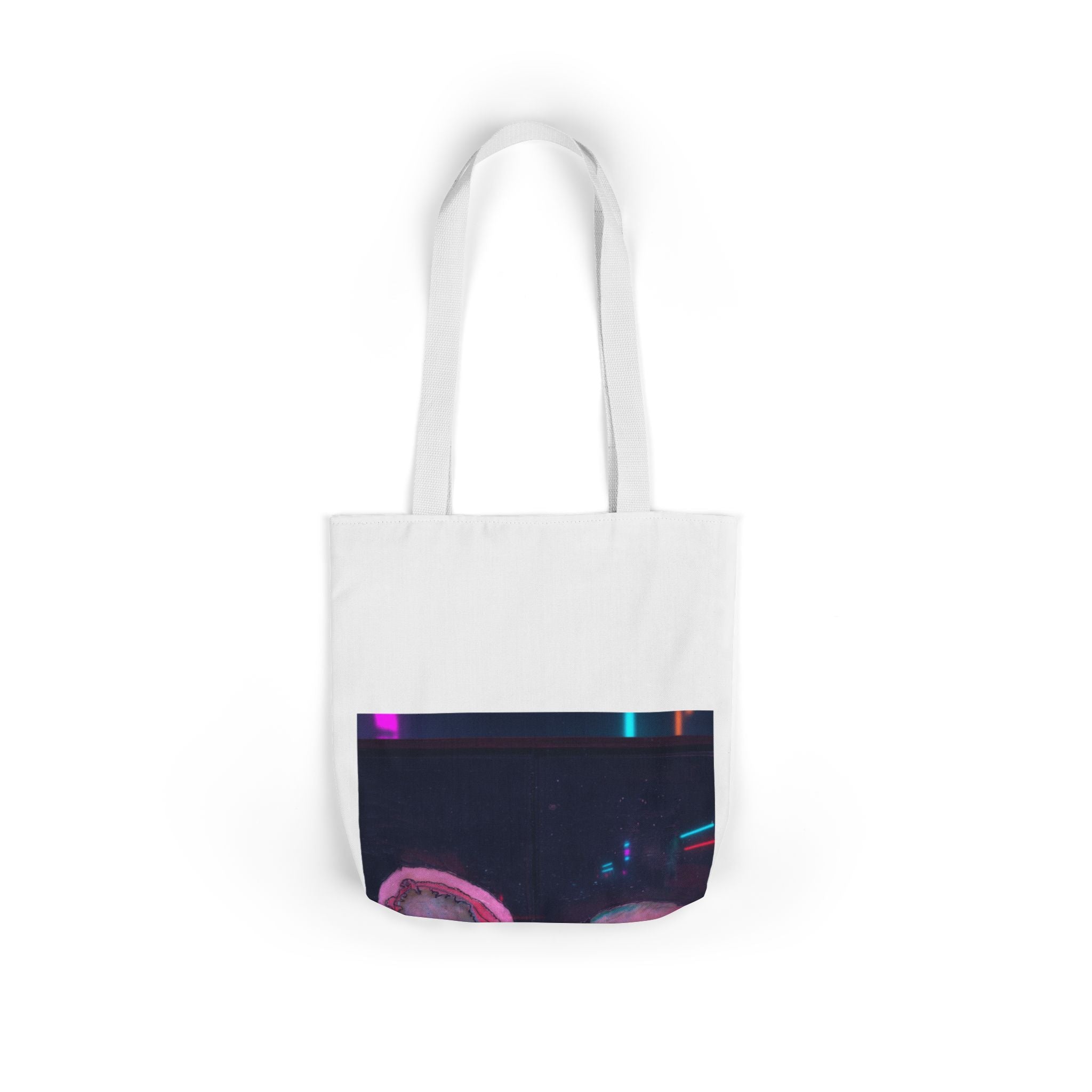 Neon Night Glow Agate Abstract Photo Canvas Tote Bag