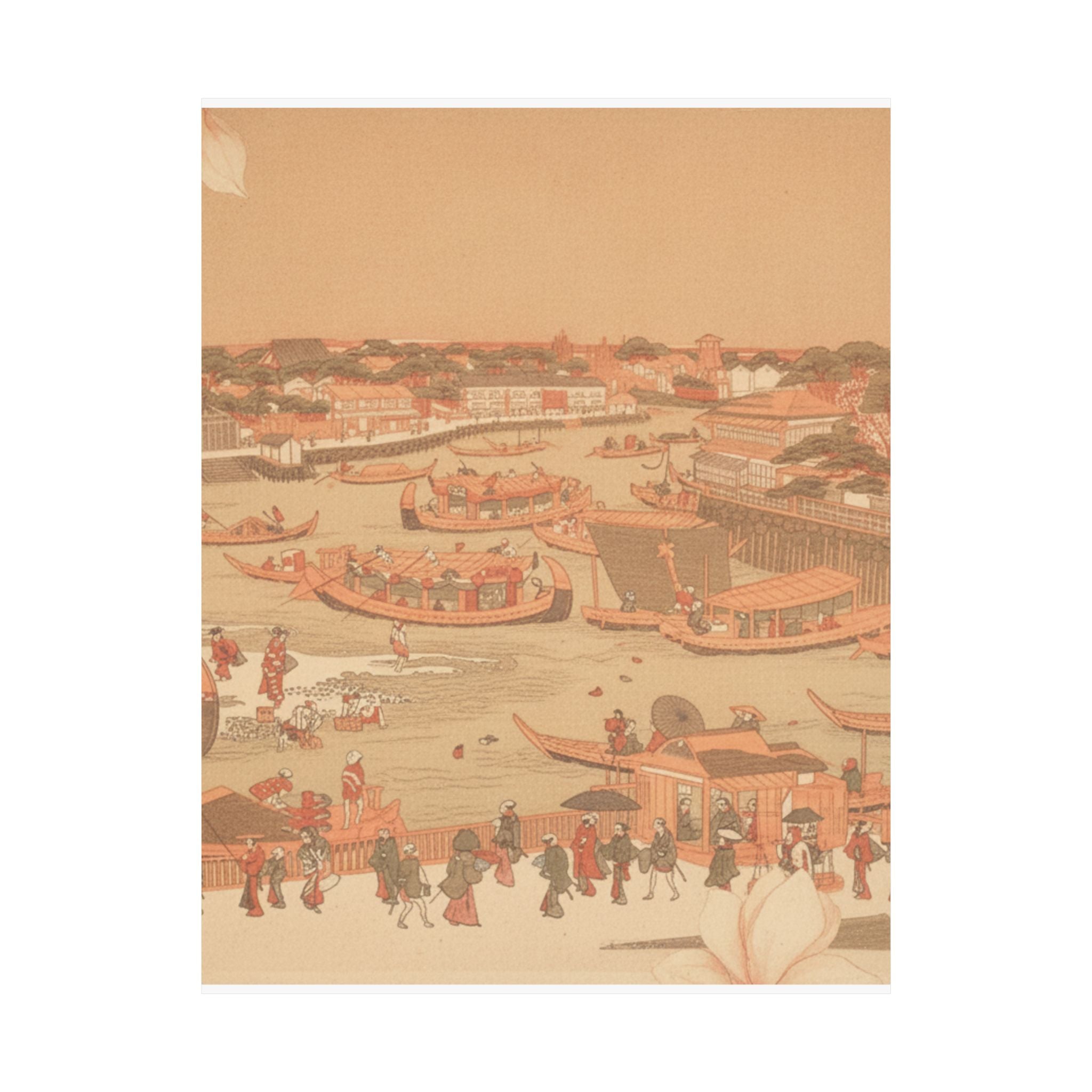 Southern Sunset — New Great Bridge At Naka Zu In Edo — Matte Poster