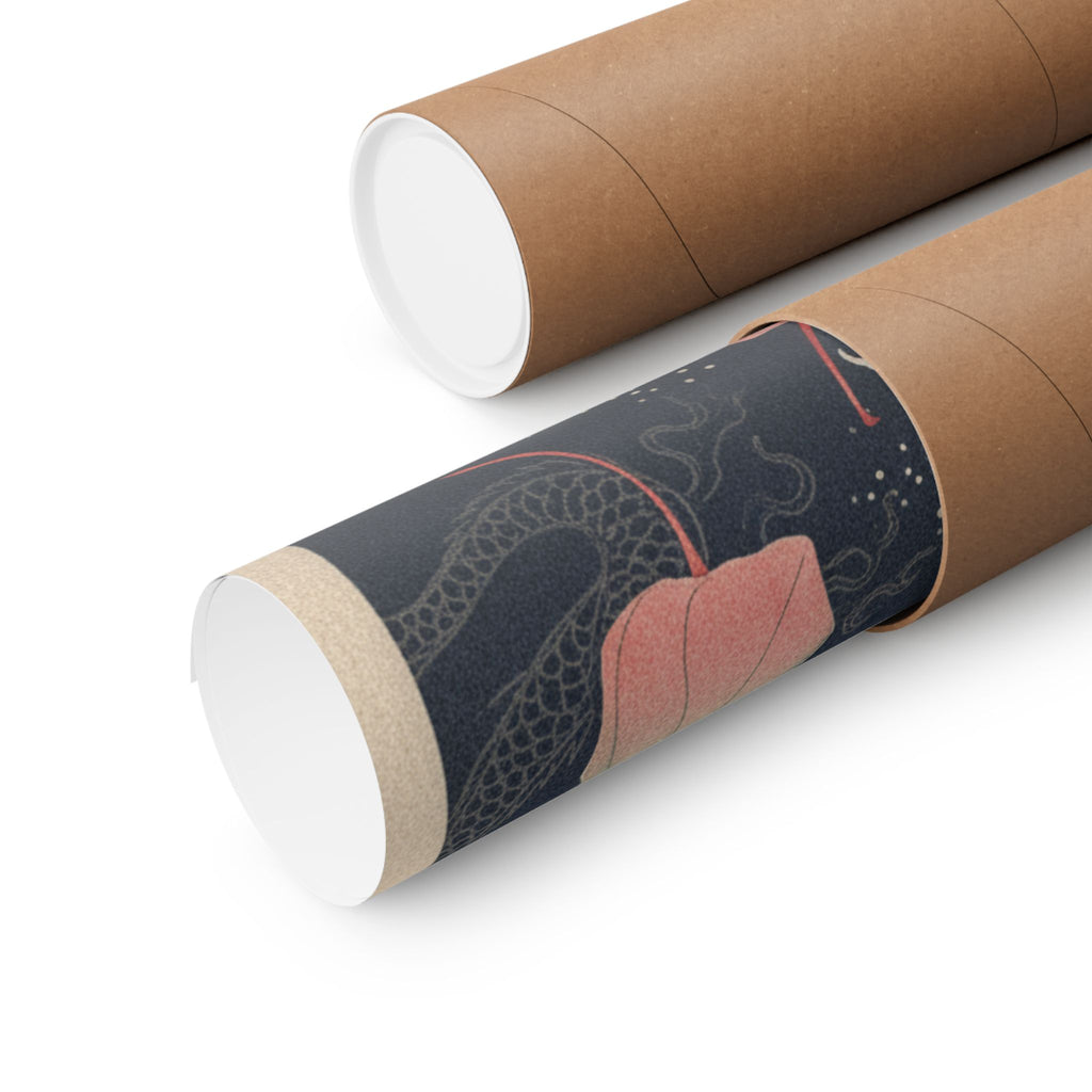 Japanese Street — Winter Cherries — Matte Poster