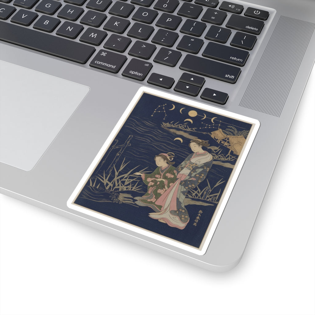 Celestial — Two Young Ladies At The Shore — Kiss-Cut Sticker