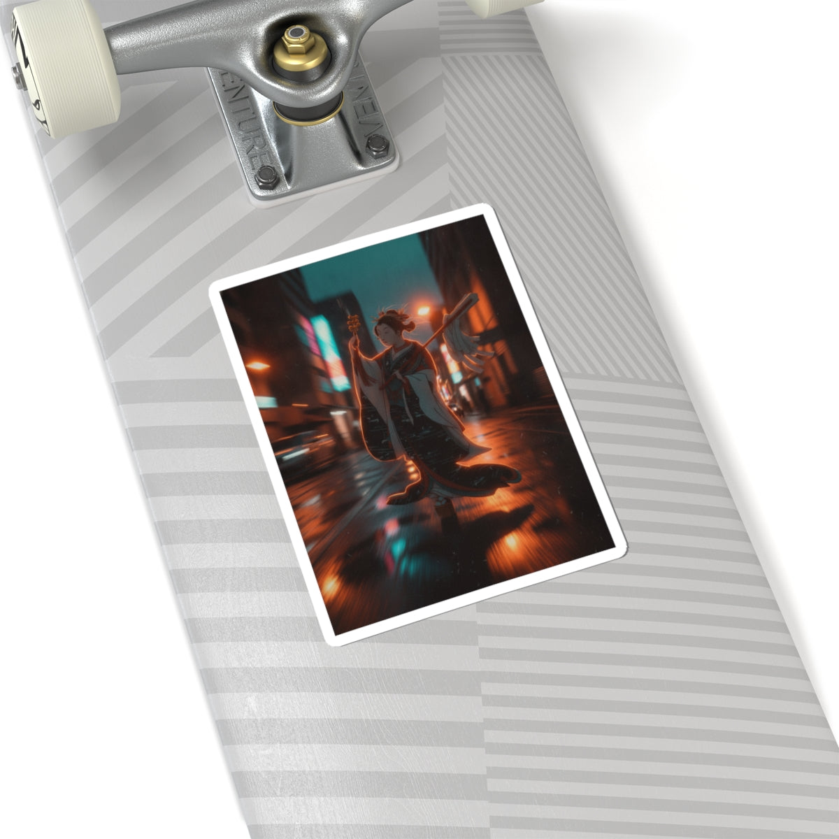 Fast Furious — Girl On Balcony Above Stone Stairway — Kiss-Cut Sticker