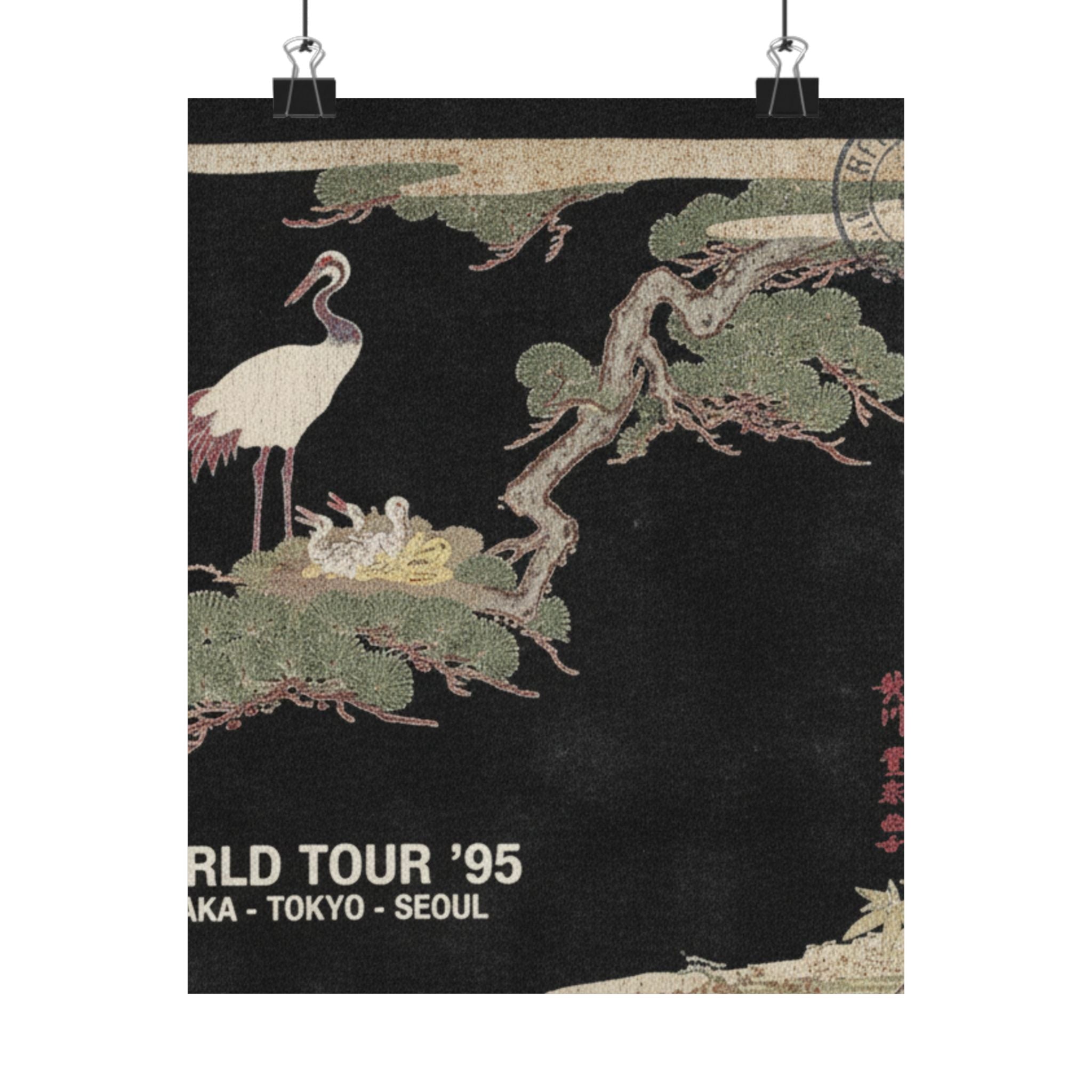 Vintage Bootleg — Crane And Their Young In Their Nest In The Branches Of A Pine-Tree — Matte Poster