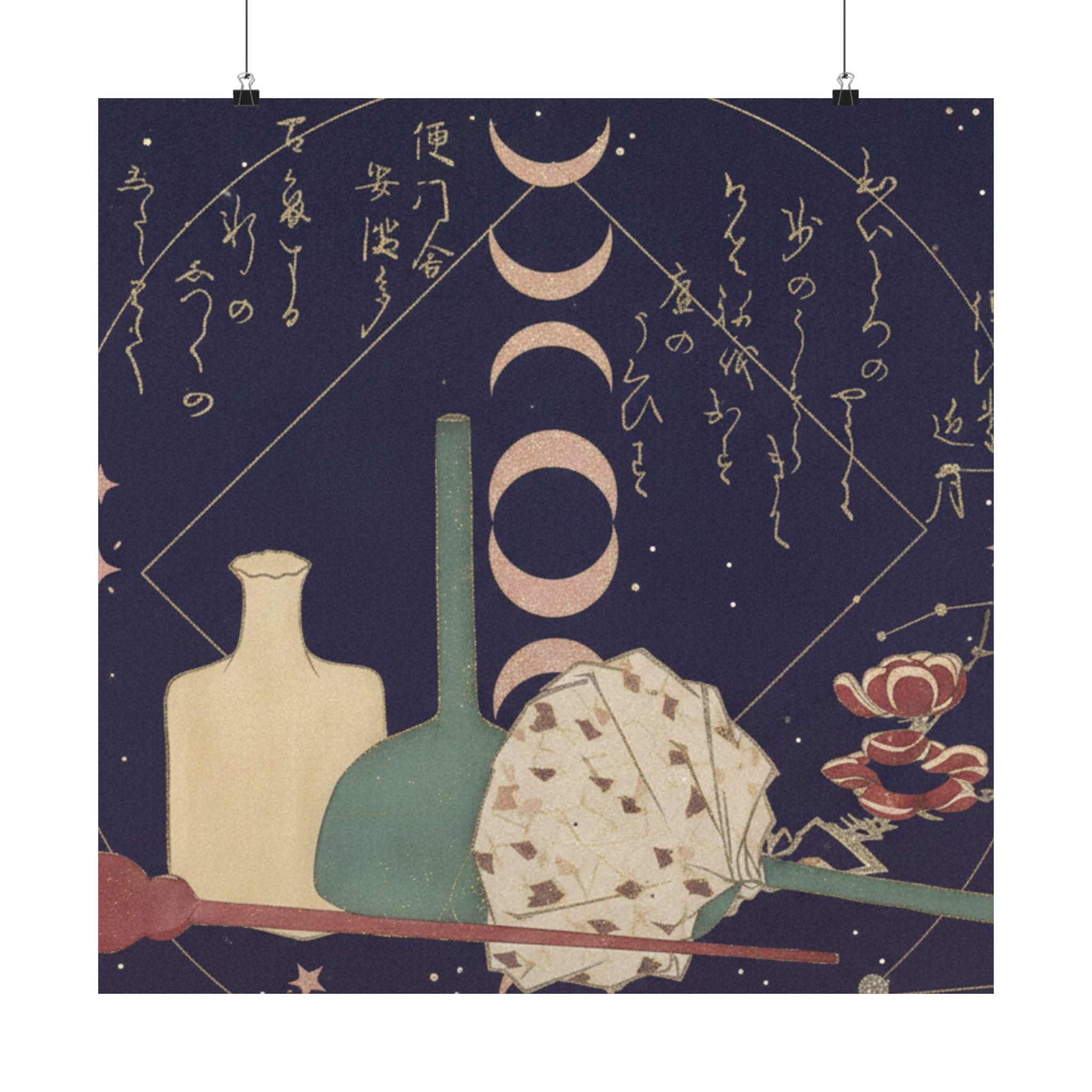 Celestial — Glass-Wares With Plum Blossoms — Matte Poster