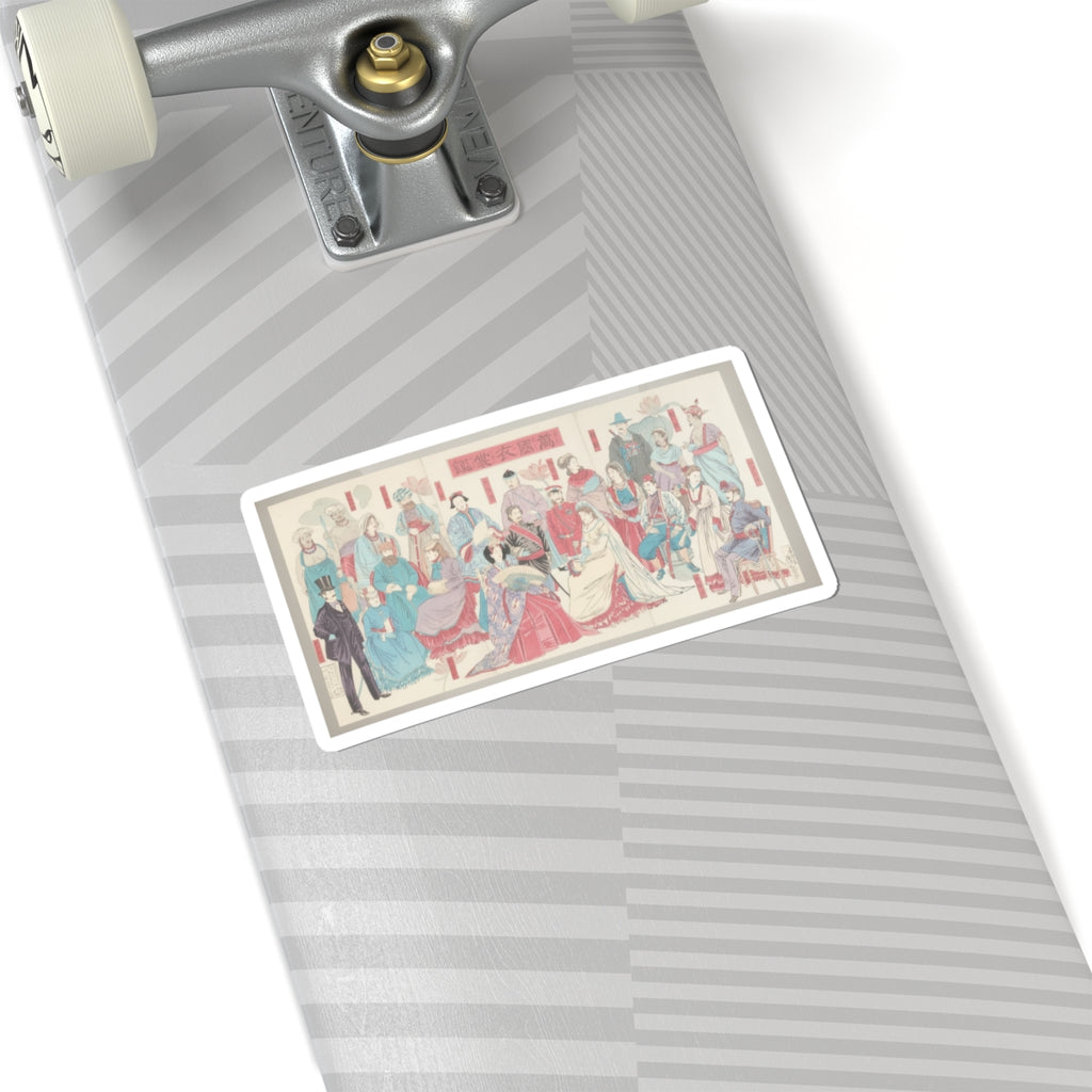 Watercolor — Mirror Of National Costumes Of All Nations  (Bankoku Ishō Kagami) — Kiss-Cut Sticker