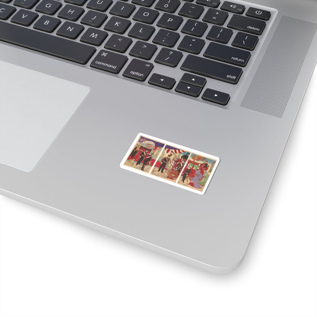 Japanese Street — Arrival Of The Emperor At Tokyo After The Victory (Russo-Japanese War) — Kiss-Cut Sticker