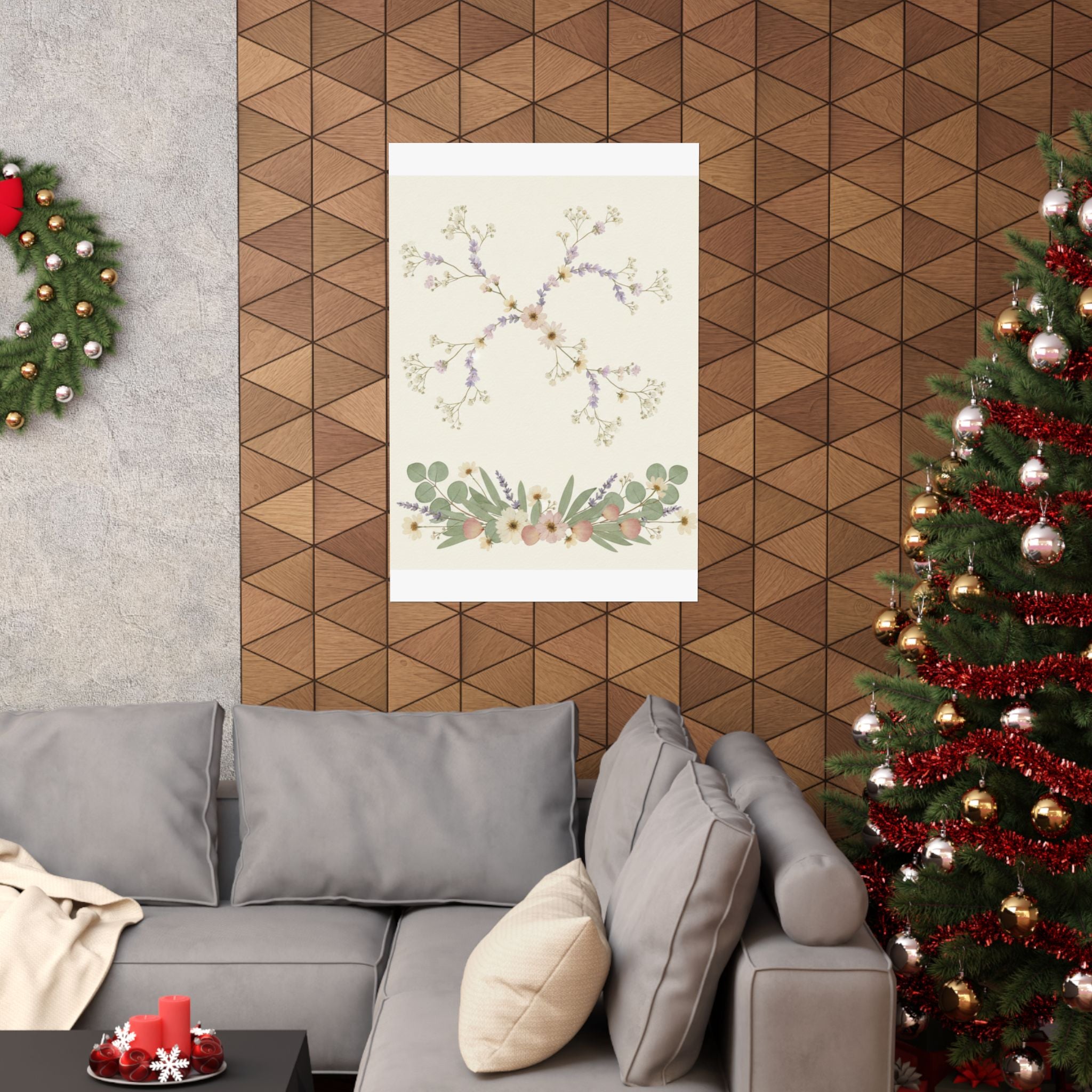 Pressed Lavender & Eucalyptus Garland Matte Poster