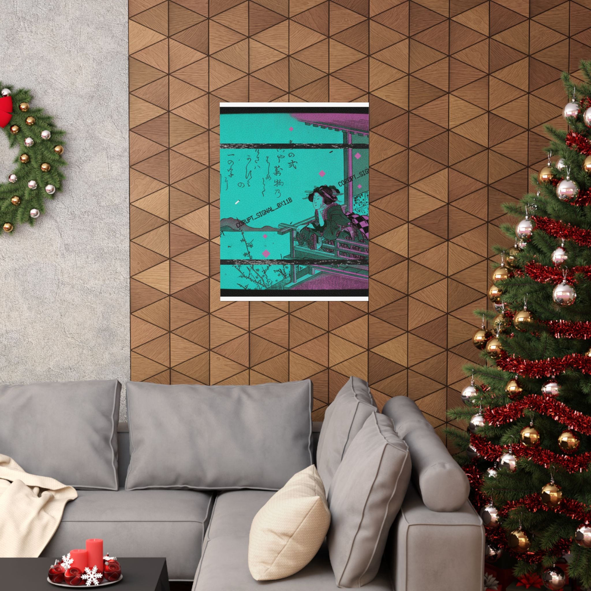 Glitch Culture — Courtesan Leaning On The Railing Of A Veranda — Matte Poster