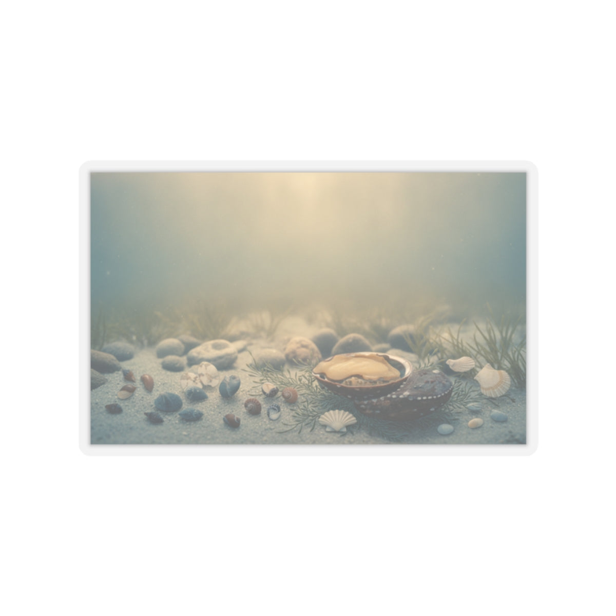 Scenic Nature — Shells Under Water — Kiss-Cut Sticker