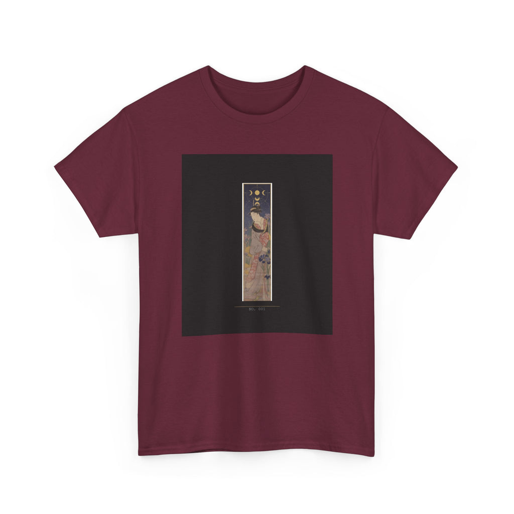 Crescent Moon Quail Vertical Ukiyo-e Graphic Tee