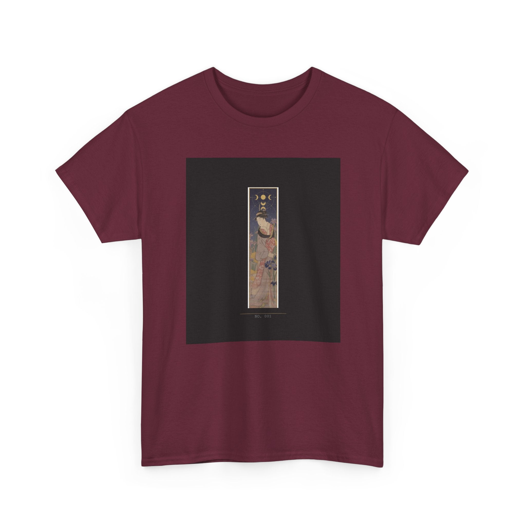 Crescent Moon Quail Vertical Ukiyo-e Graphic Tee