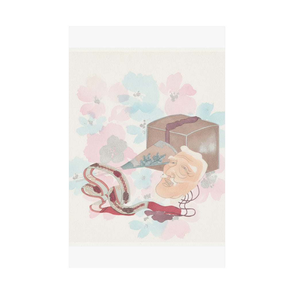 Watercolor — Mask And Other Objects For The Noh Dance — Matte Poster