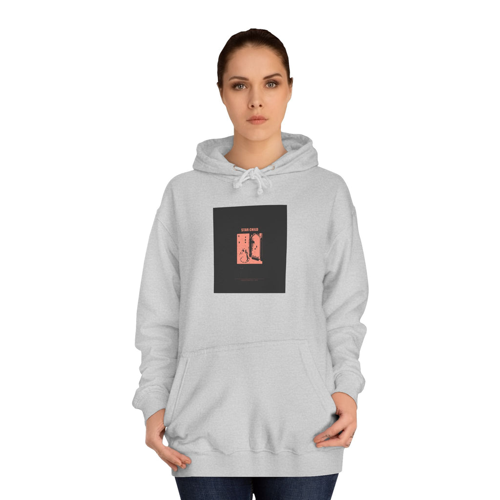 STAR CHILD Coral Duotone Poster Print Pullover Hoodie