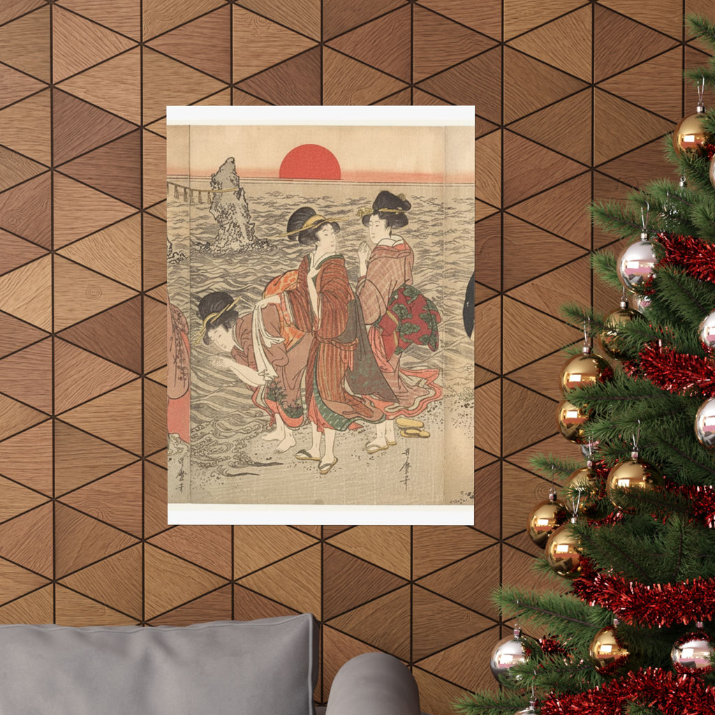 Ecommerce Main — Women Worshipping The Rising Sun Between The Twin Rocks At Ise — Matte Poster