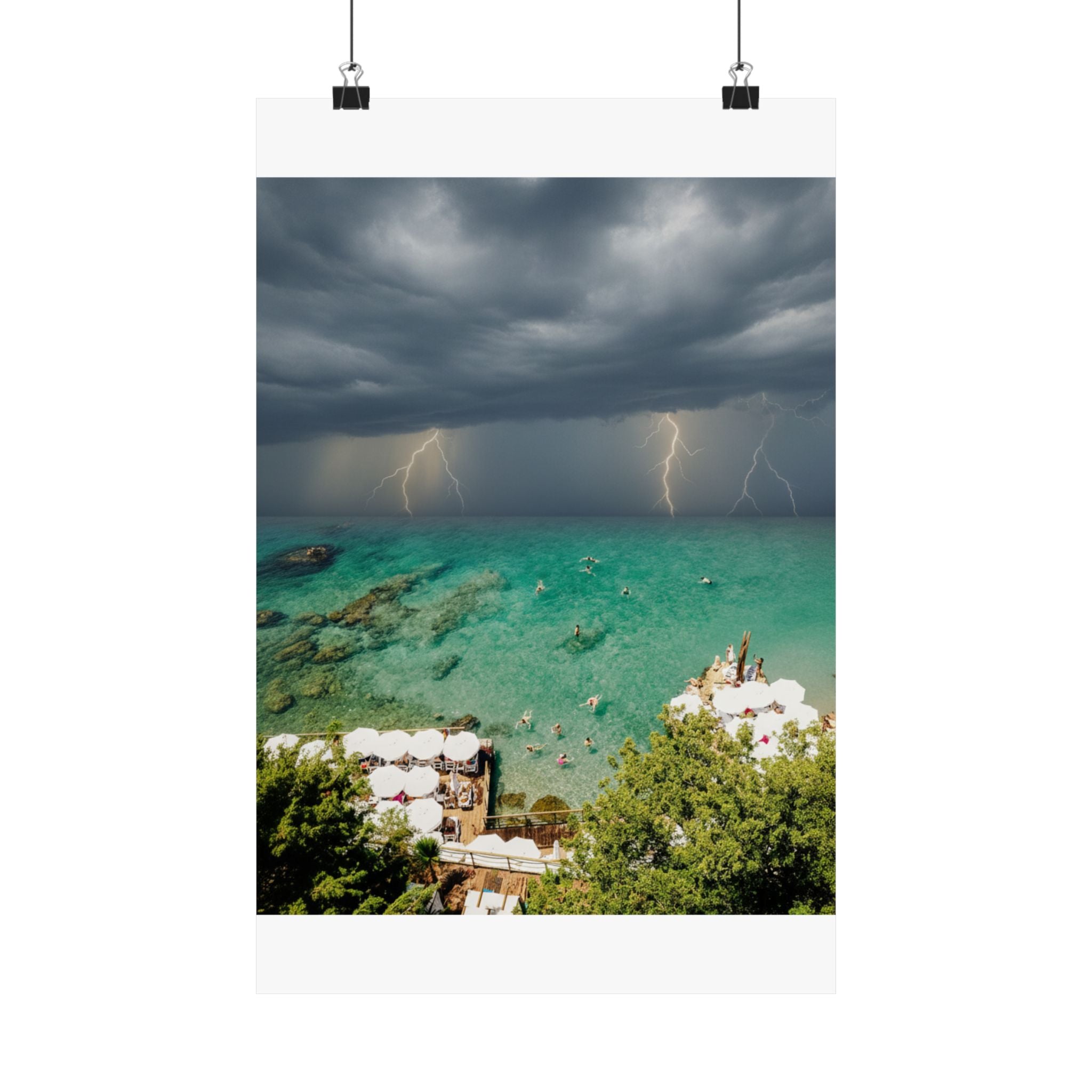 Dramatic Storm — Beach — Matte Poster