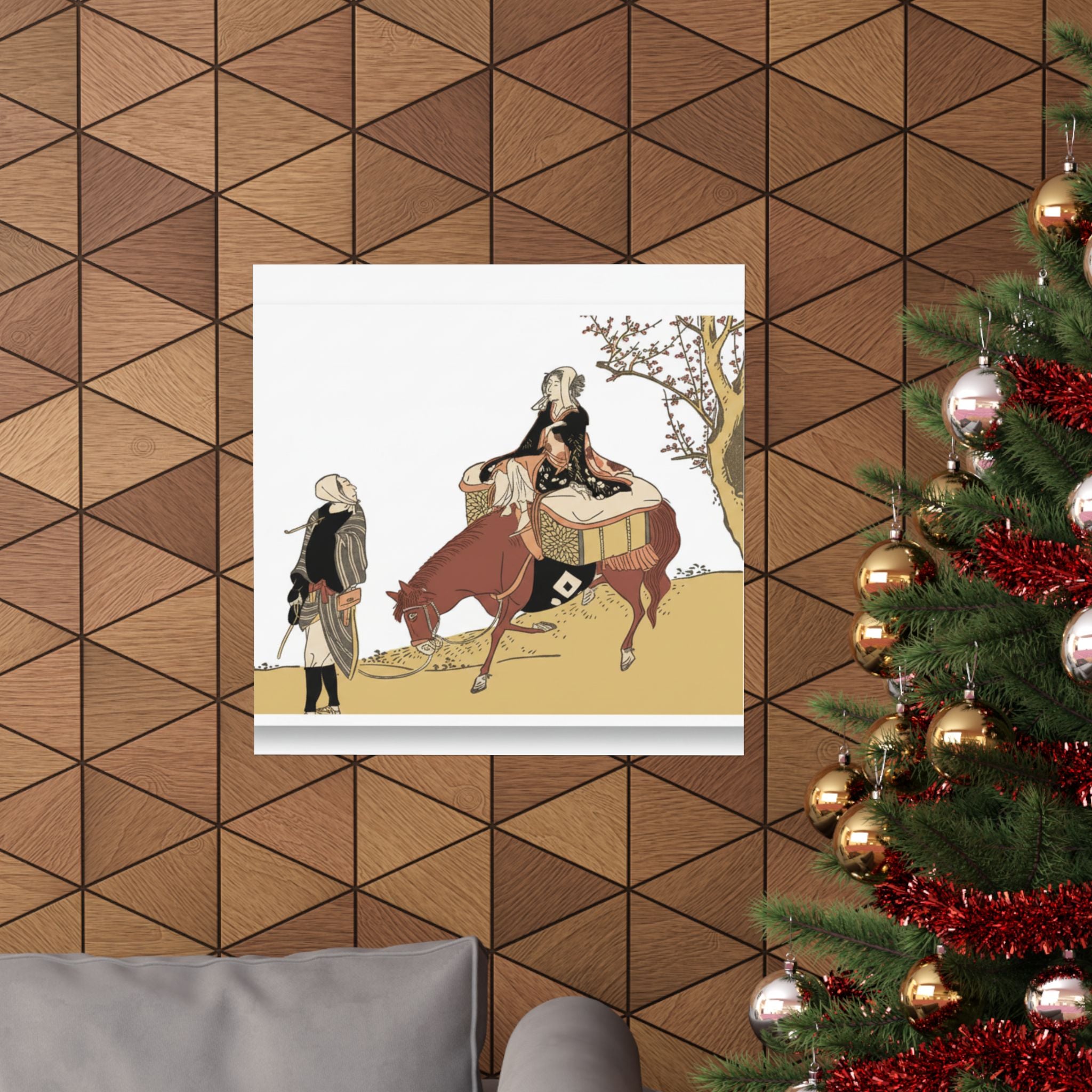 Ecommerce Main — Version Of Legend Of Michizane: Woman Riding Ox Which A Man Is Leading — Matte Poster