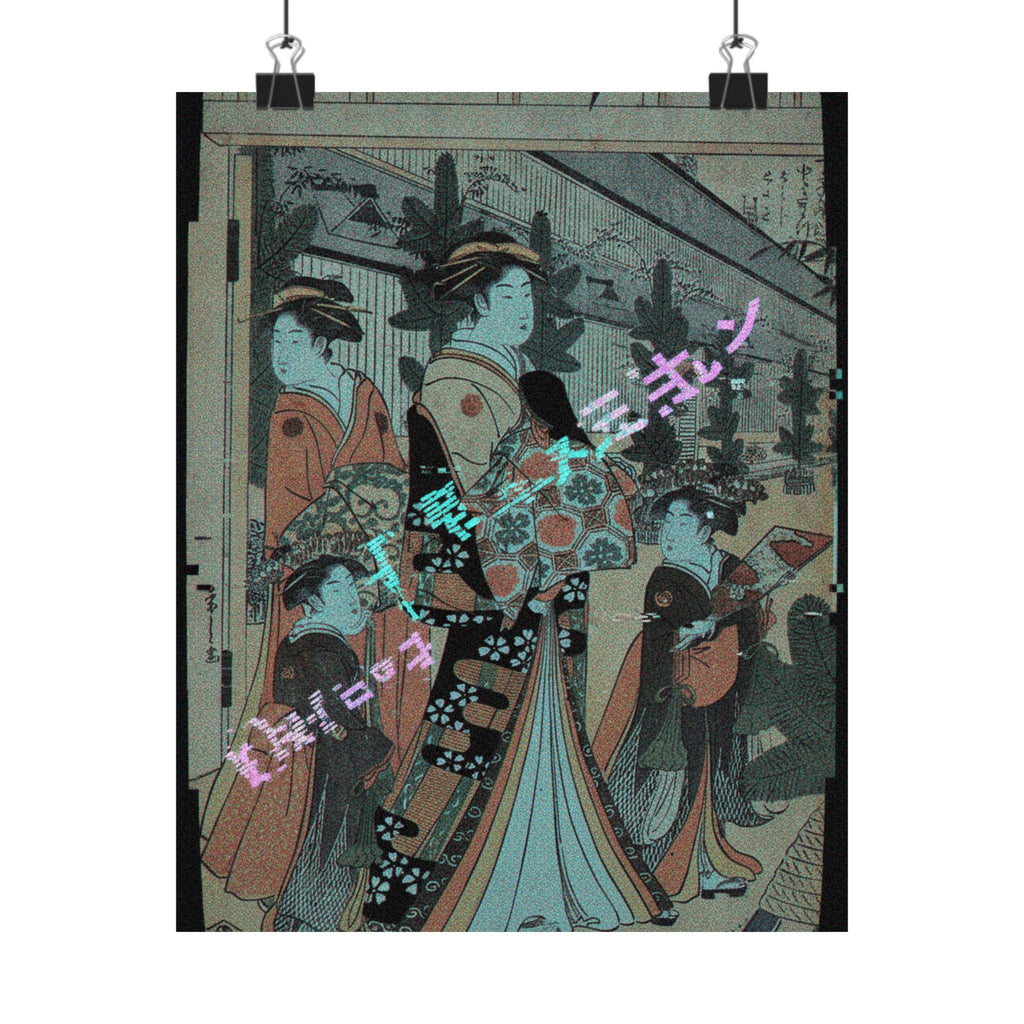 Glitch Culture — Two Oiran With Two Female Attendants In The Yoshiwara — Matte Poster