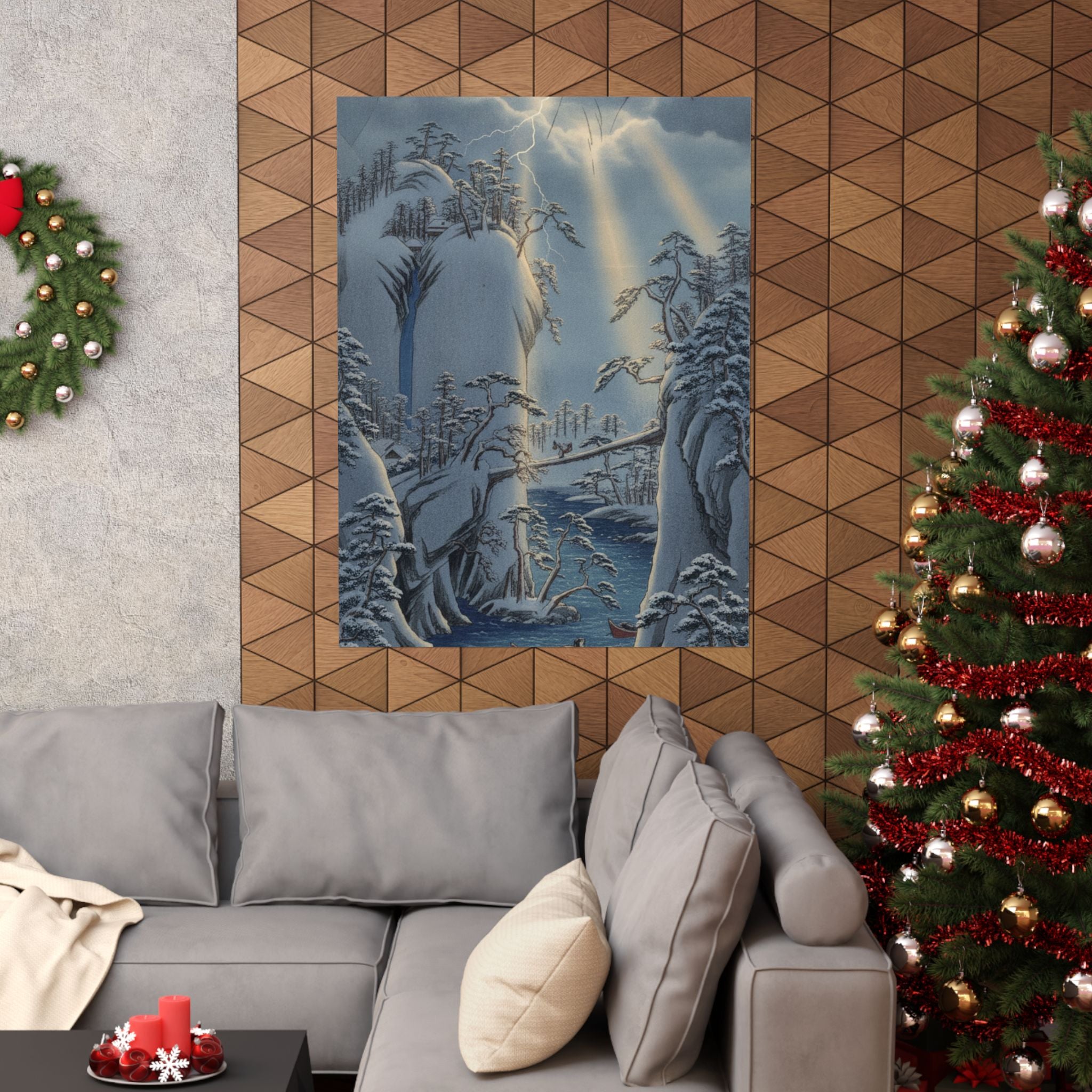 Dramatic Storm — River Gorge In Snow — Matte Poster