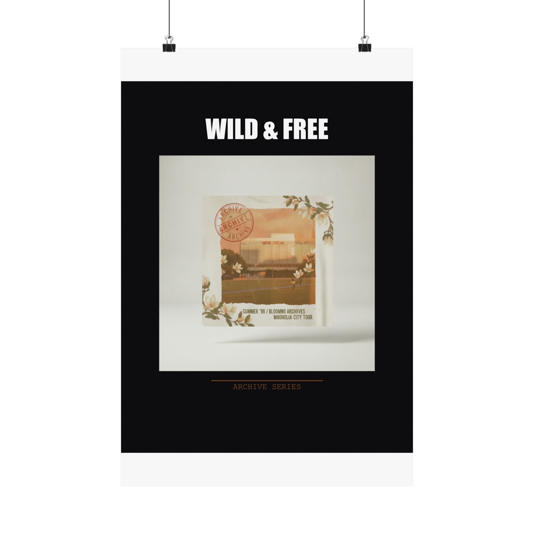 WILD & FREE Vintage Magnolia Archive Matte Poster
