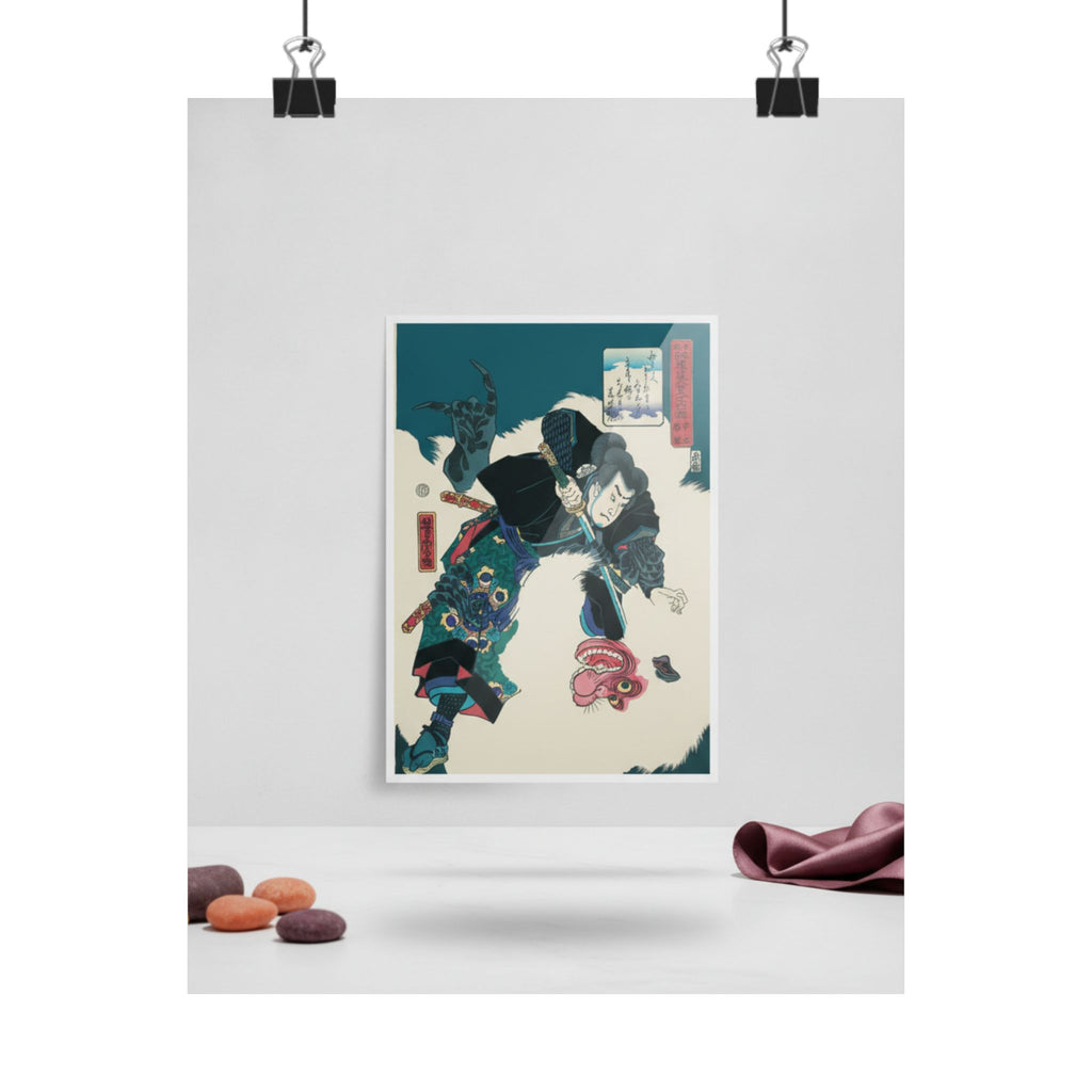 Product Marketing — The Warrior Slaying The Giant White Hihi — Matte Poster