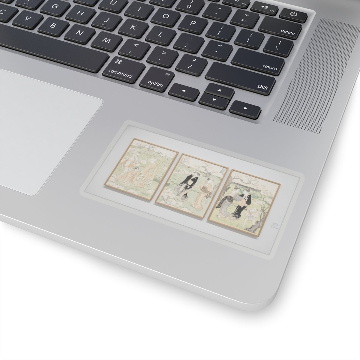 Watercolor — Young Ladies Viewing Cherry–Blossoms At Asukayama — Kiss-Cut Sticker