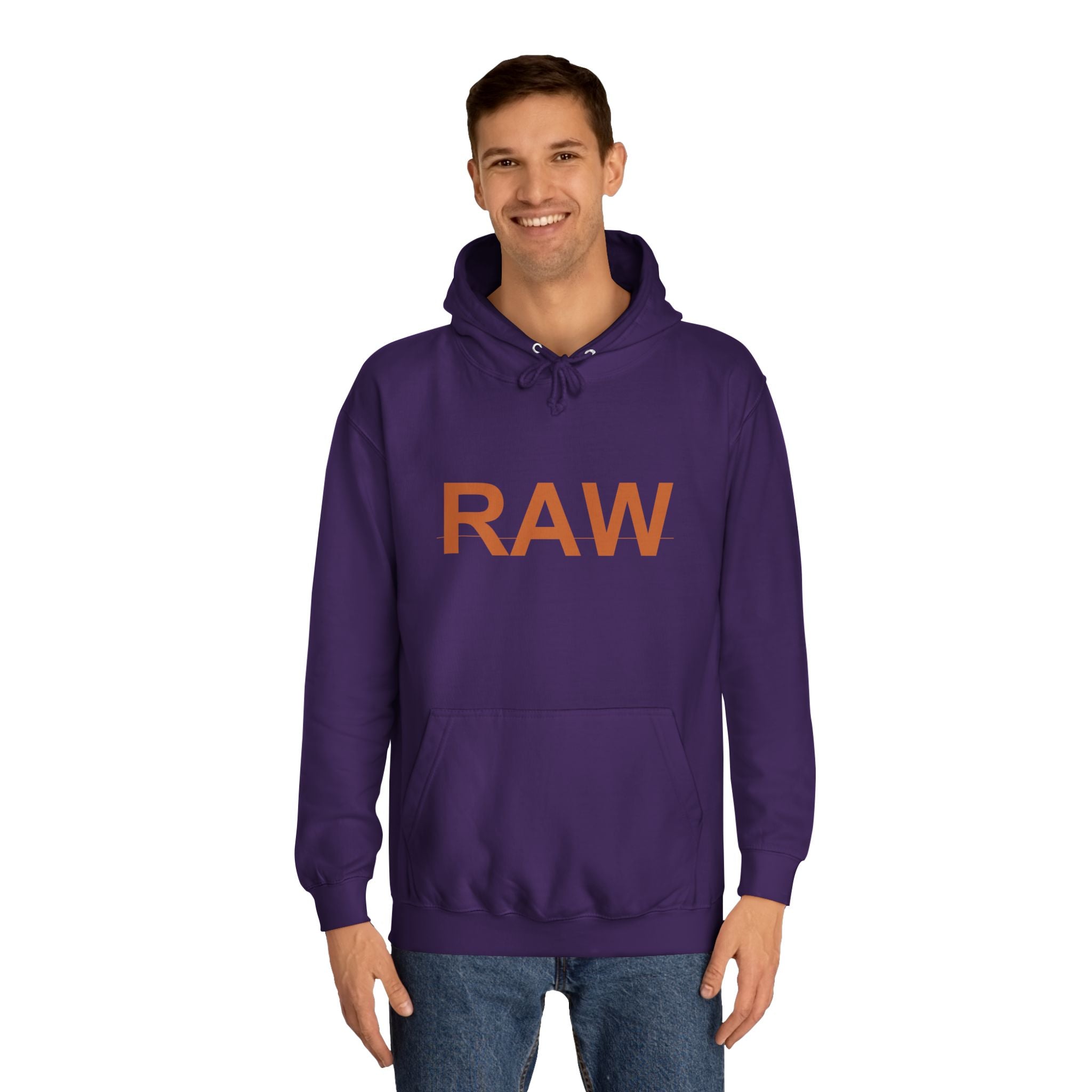 RAW Rust Block Letter Statement Pullover Hoodie